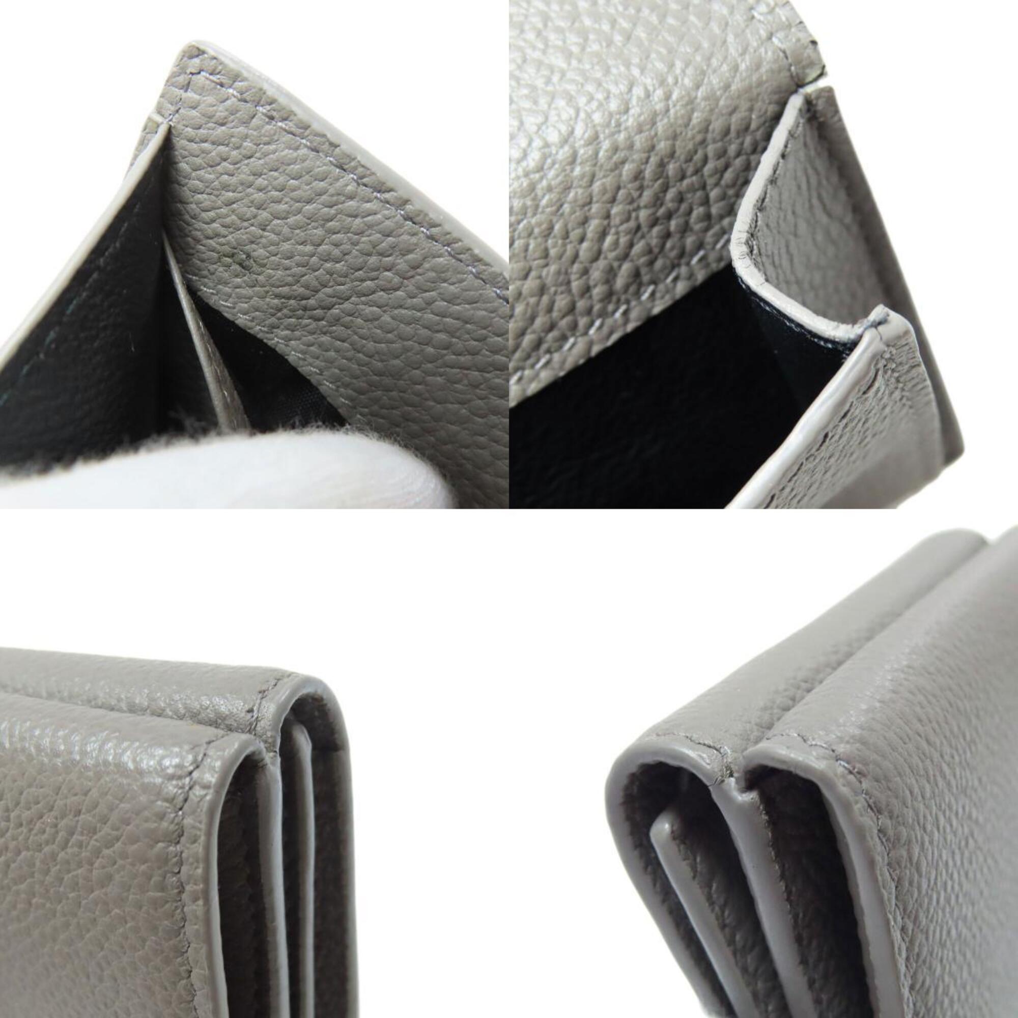 Saint Laurent Gray Leather Wallet (Tri-Fold) (Pre-Owned)