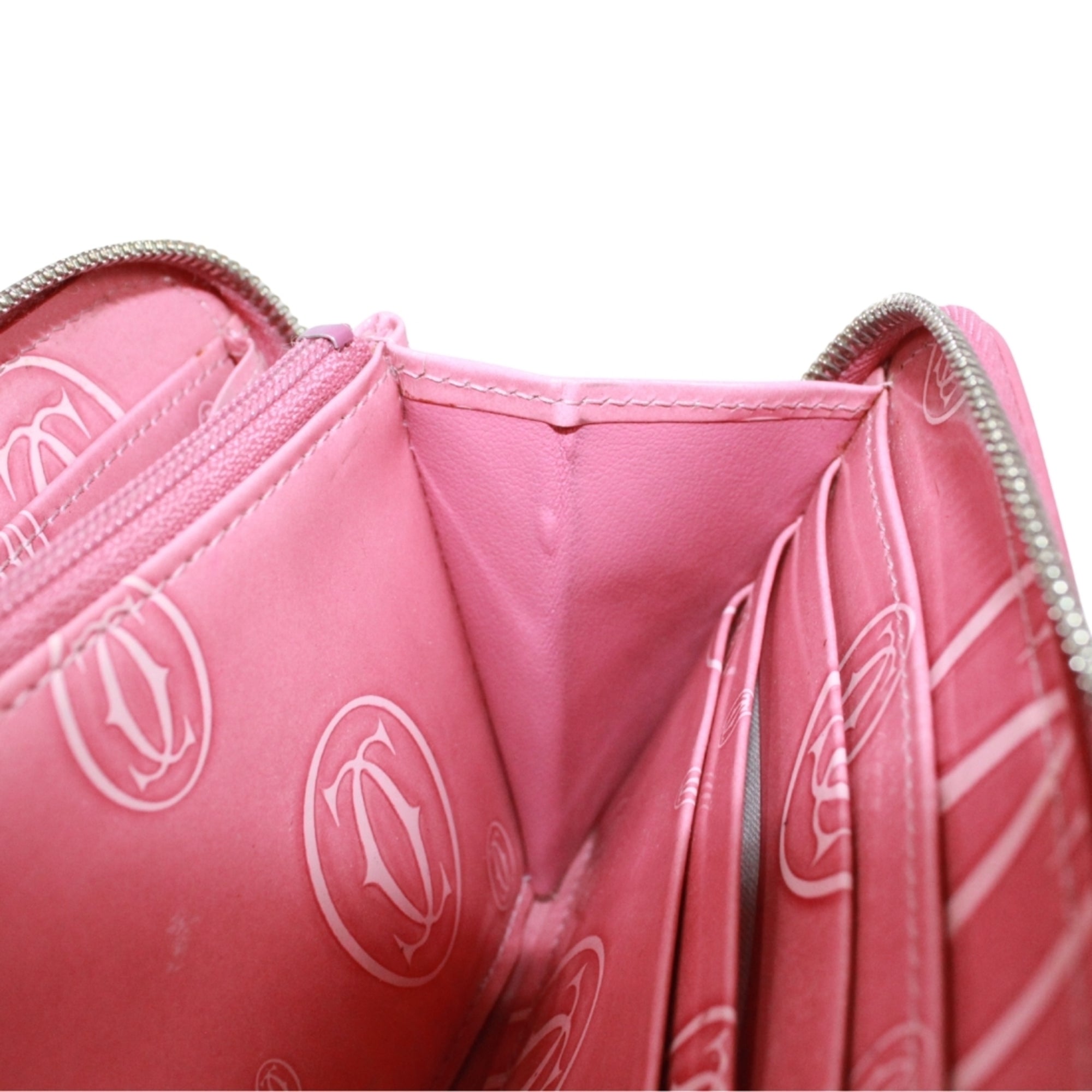 Cartier Pink Leather Long Wallet (Bi-Fold) (Pre-Owned)