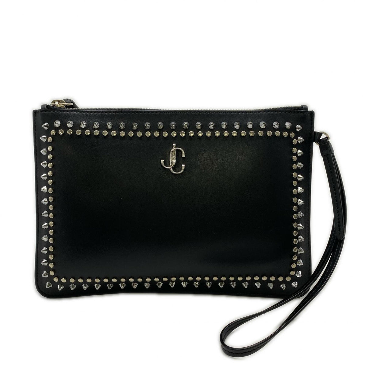 Jimmy Choo Black Leather Clutch Bag (Pre-Owned)