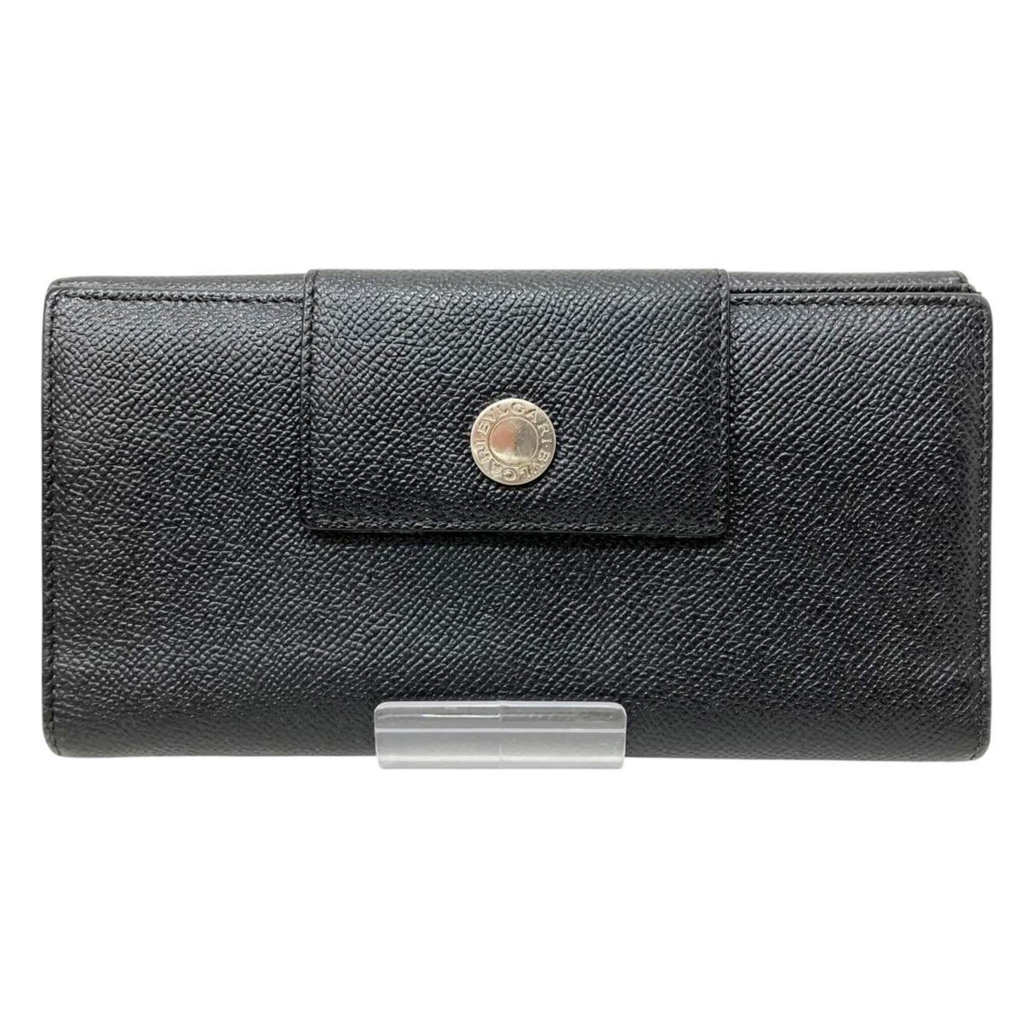 Bvlgari Black Leather Long Wallet (Bi-Fold) (Pre-Owned)
