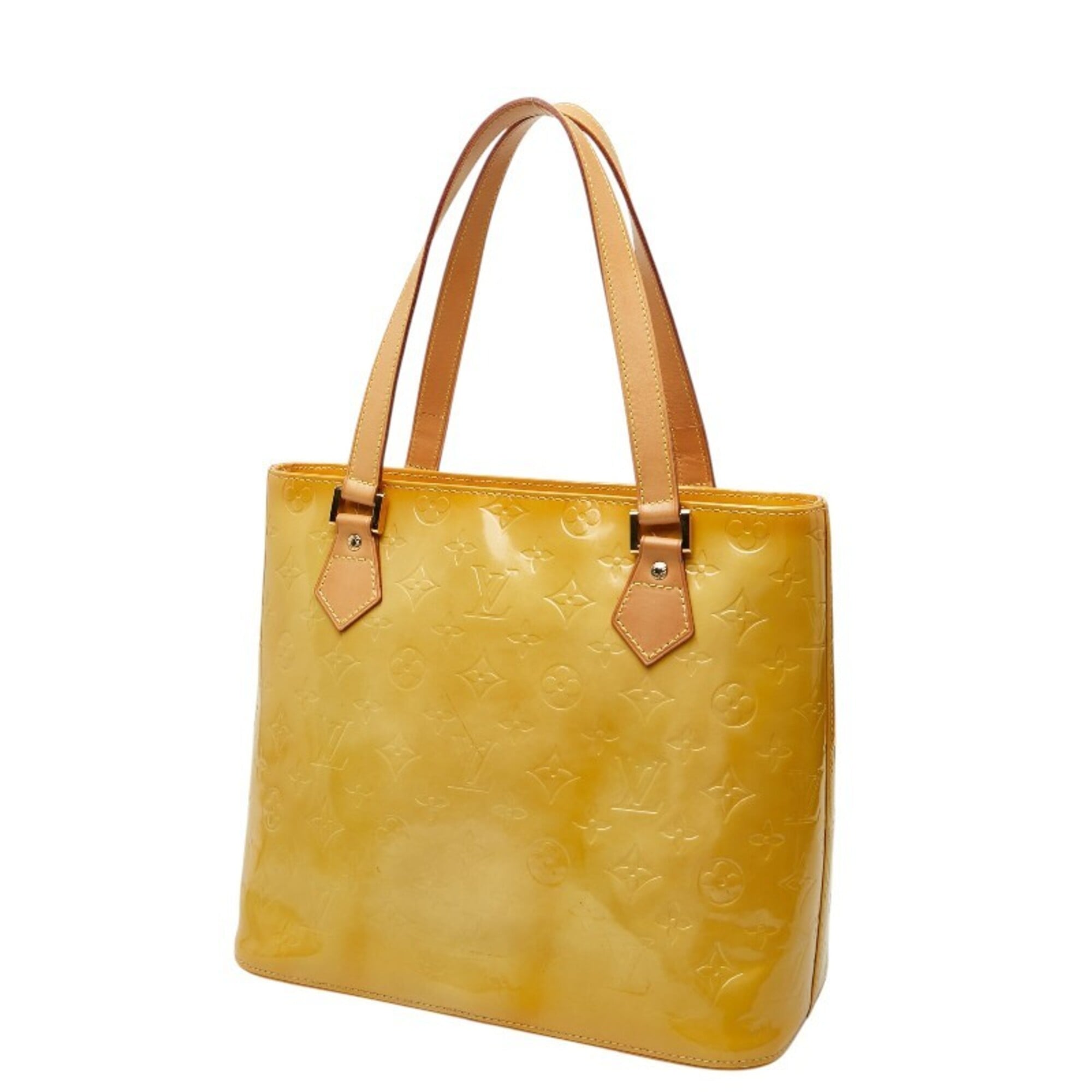 Louis Vuitton Yellow Patent Leather Handbag Tote Bag (Pre-Owned)