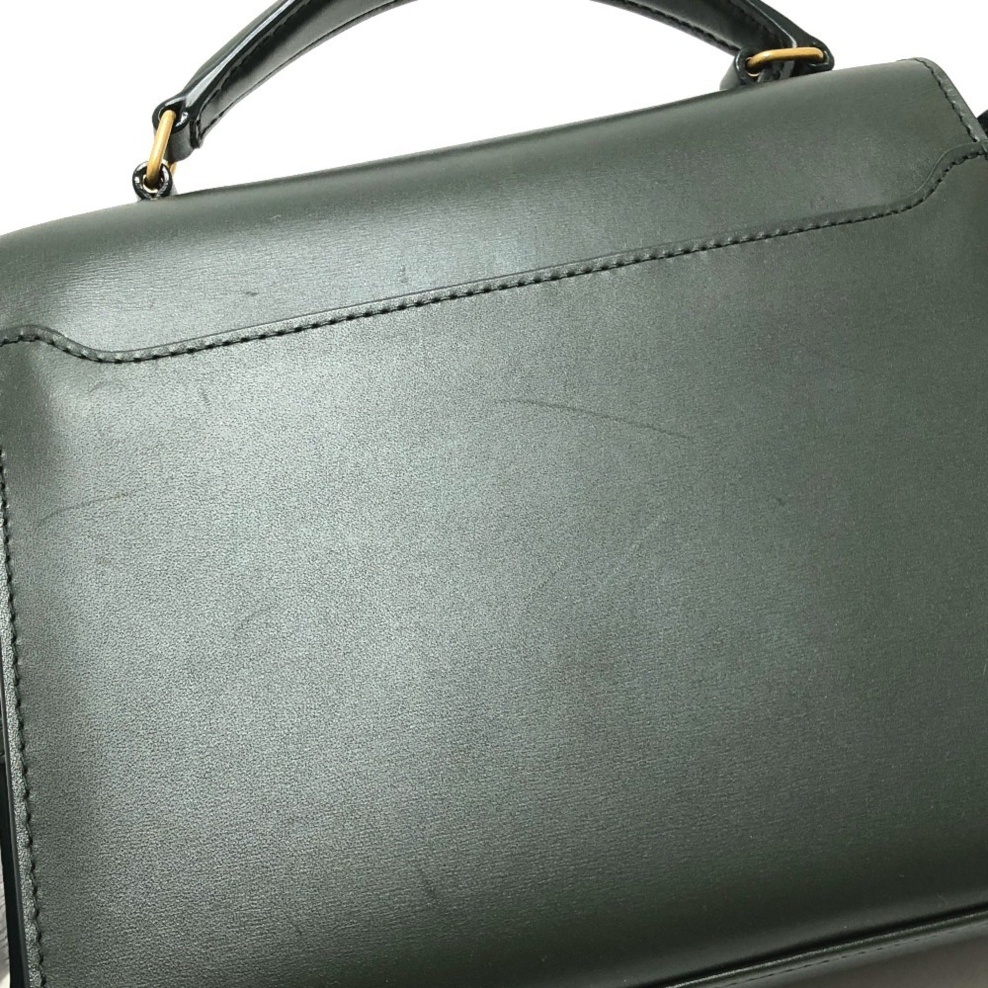 Yves Saint Laurent Green Leather Suede Handbag (Pre-Owned)