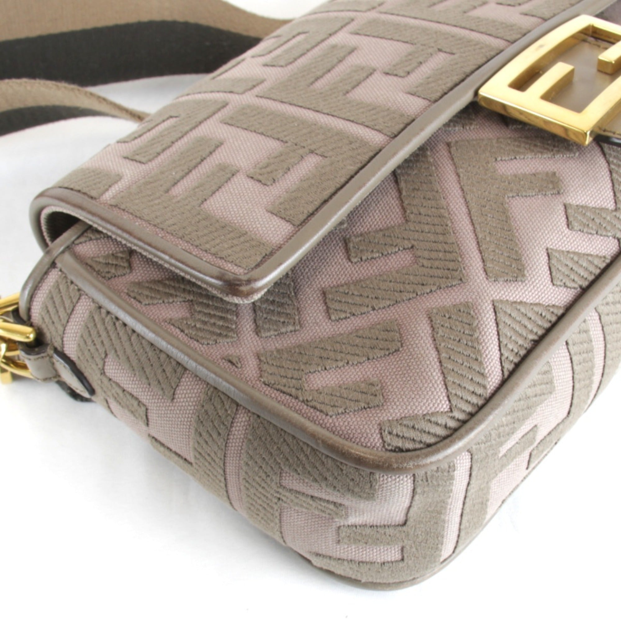 Fendi Pink Canvas Shoulder Bag (Pre-Owned)