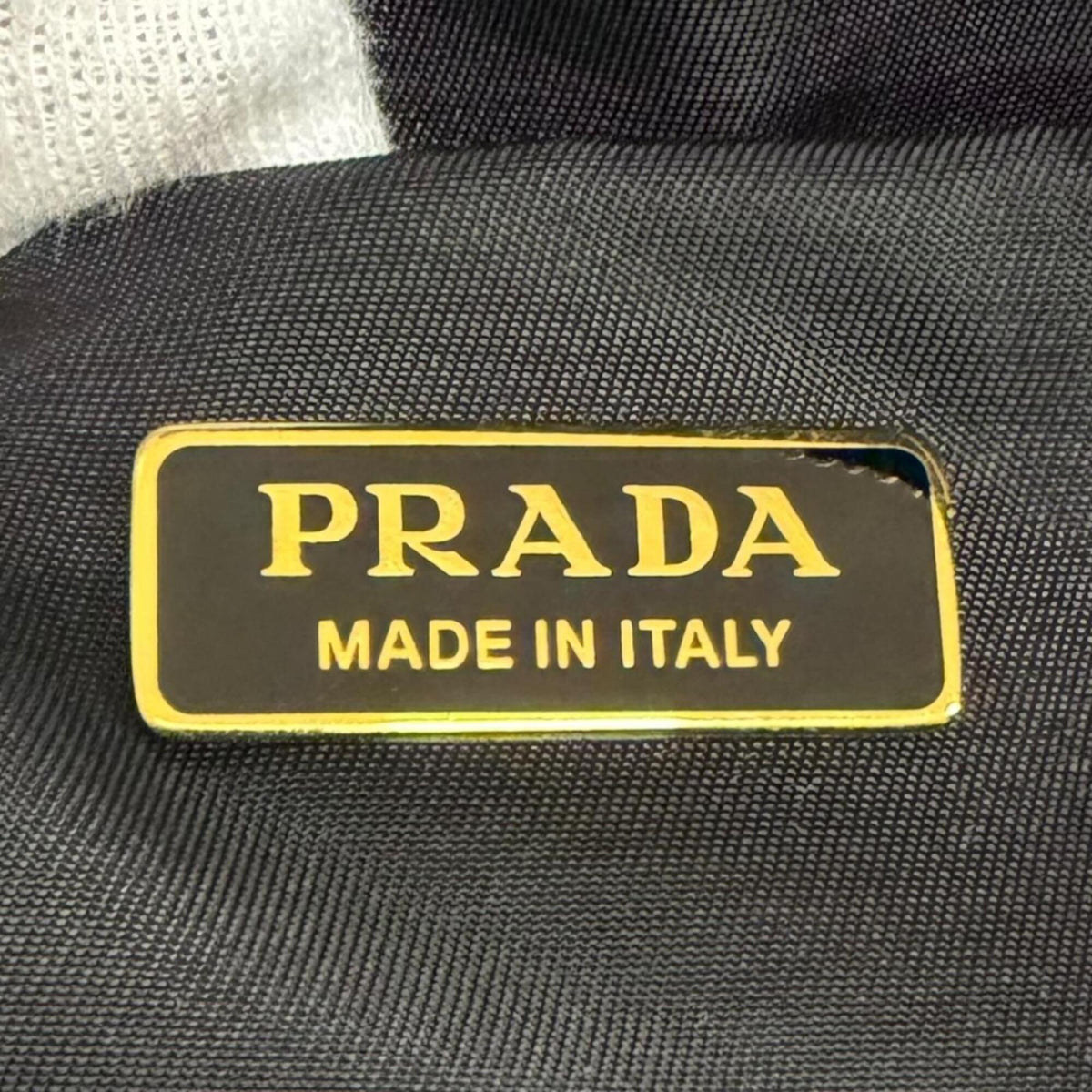 Prada Black Gold Polyamide Leather Shoulder Bag (Pre-Owned)