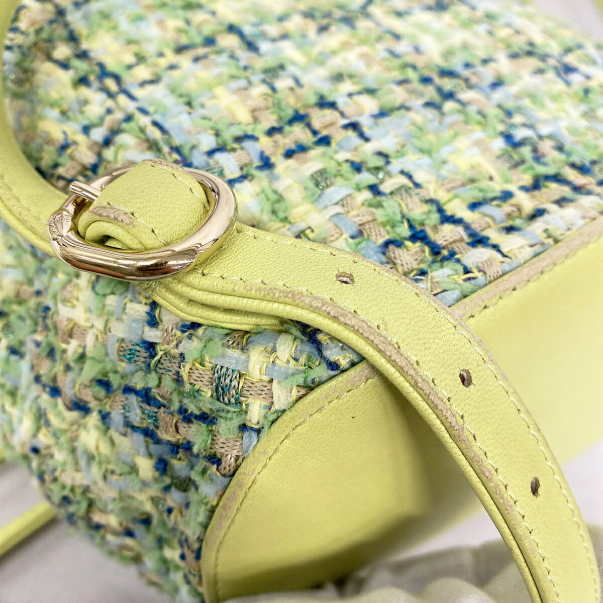Chanel Green Tweed Backpack (Pre-Owned)