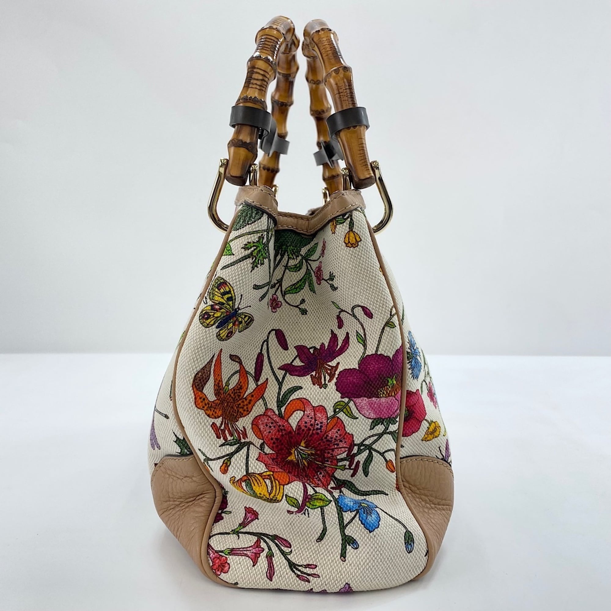 Gucci Multi-Color Canvas Bamboo Handbag (Pre-Owned)