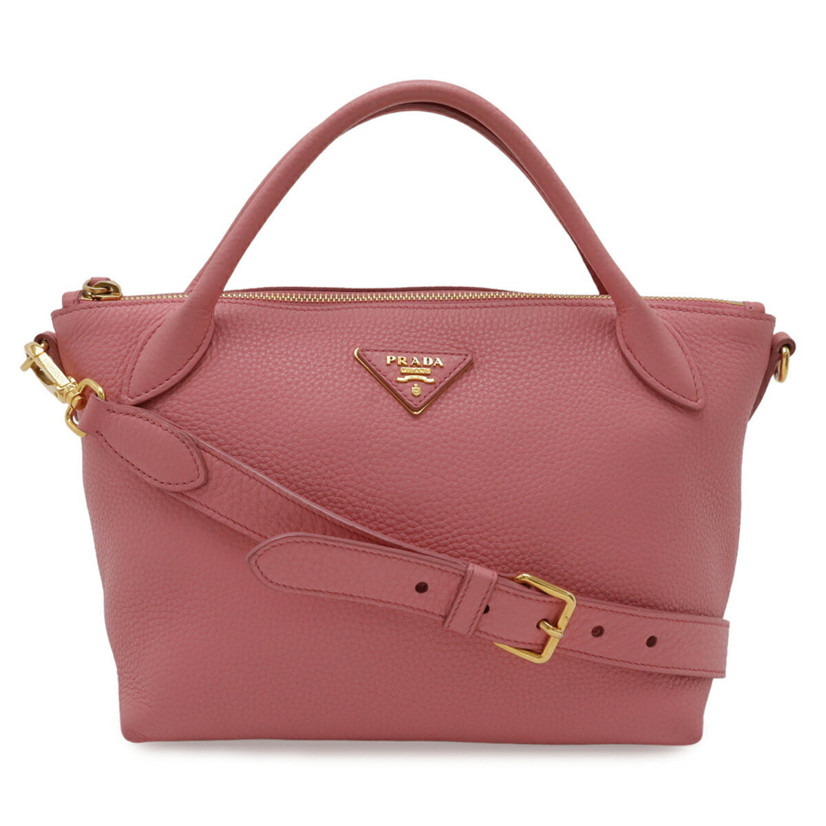 Prada Pink Leather Handbag Shoulder Bag (Pre-Owned)