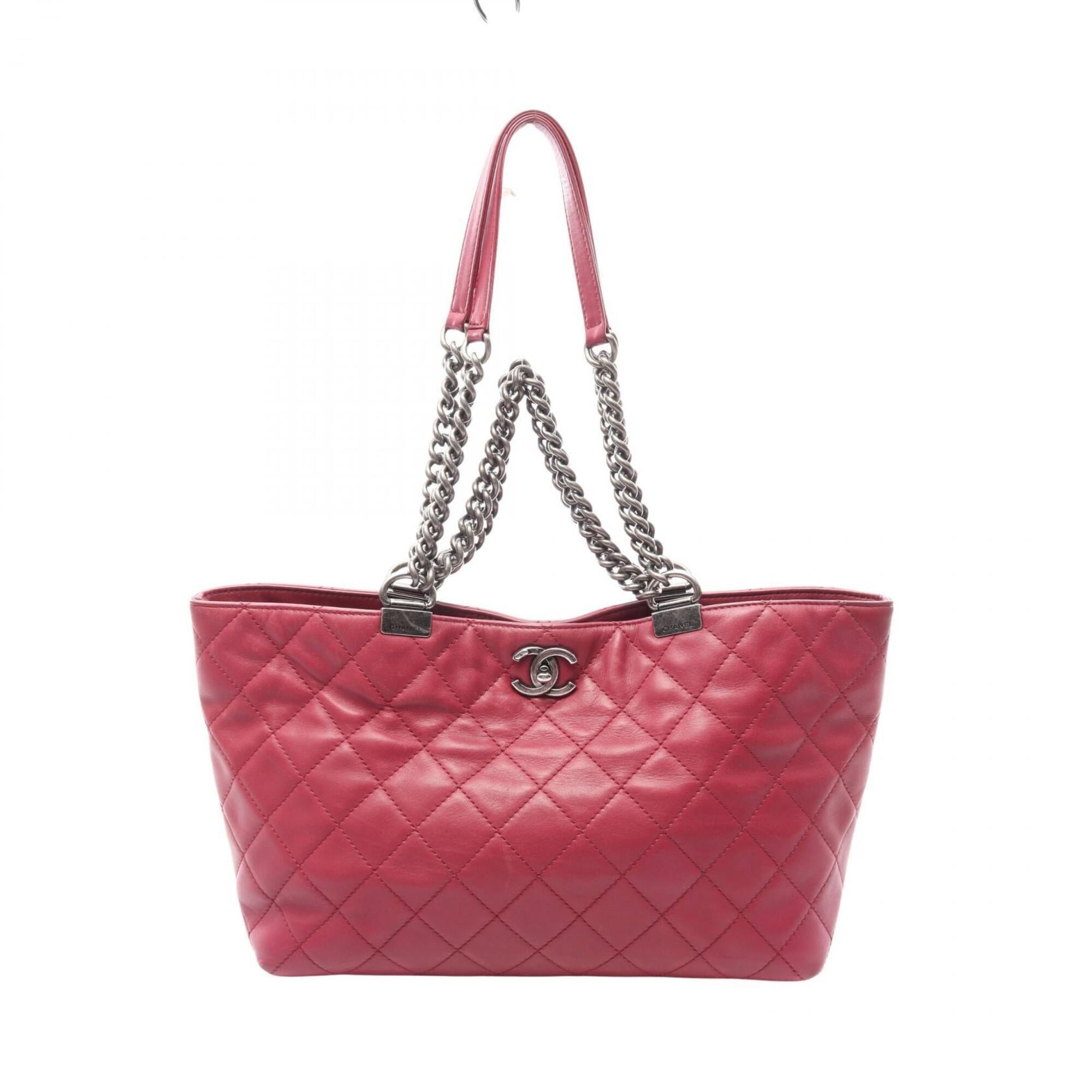 Chanel Pink Leather Handbag Tote Bag (Pre-Owned)