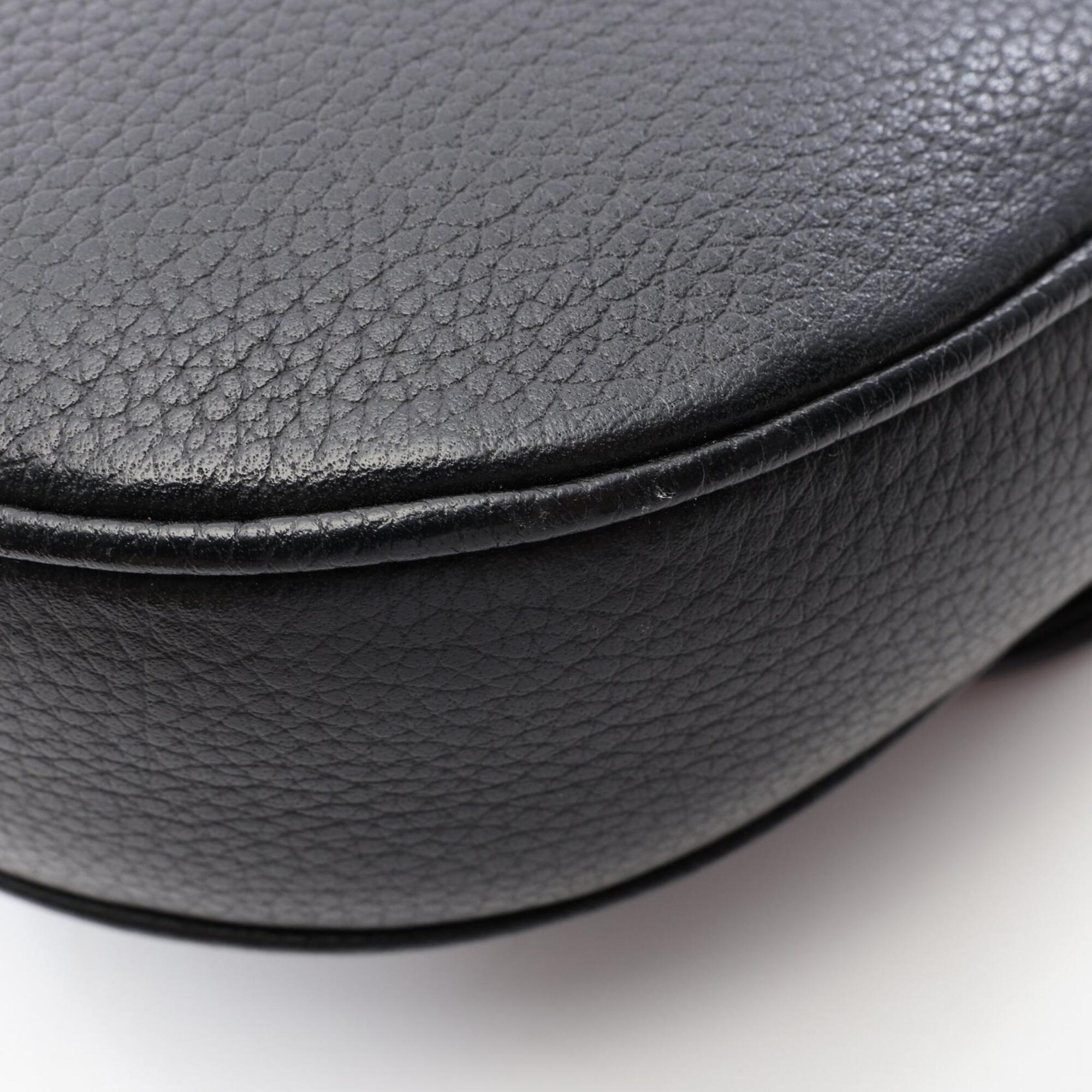 Christian Dior Black Leather Handbag Saddle Bag Sling Bag (Pre-Owned)