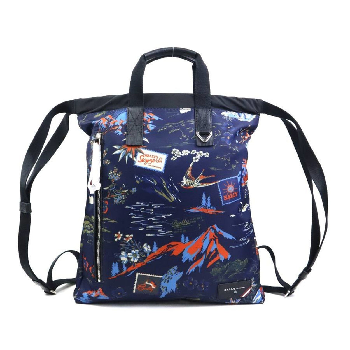 Bally Black Navy Nylon Backpack (Pre-Owned)