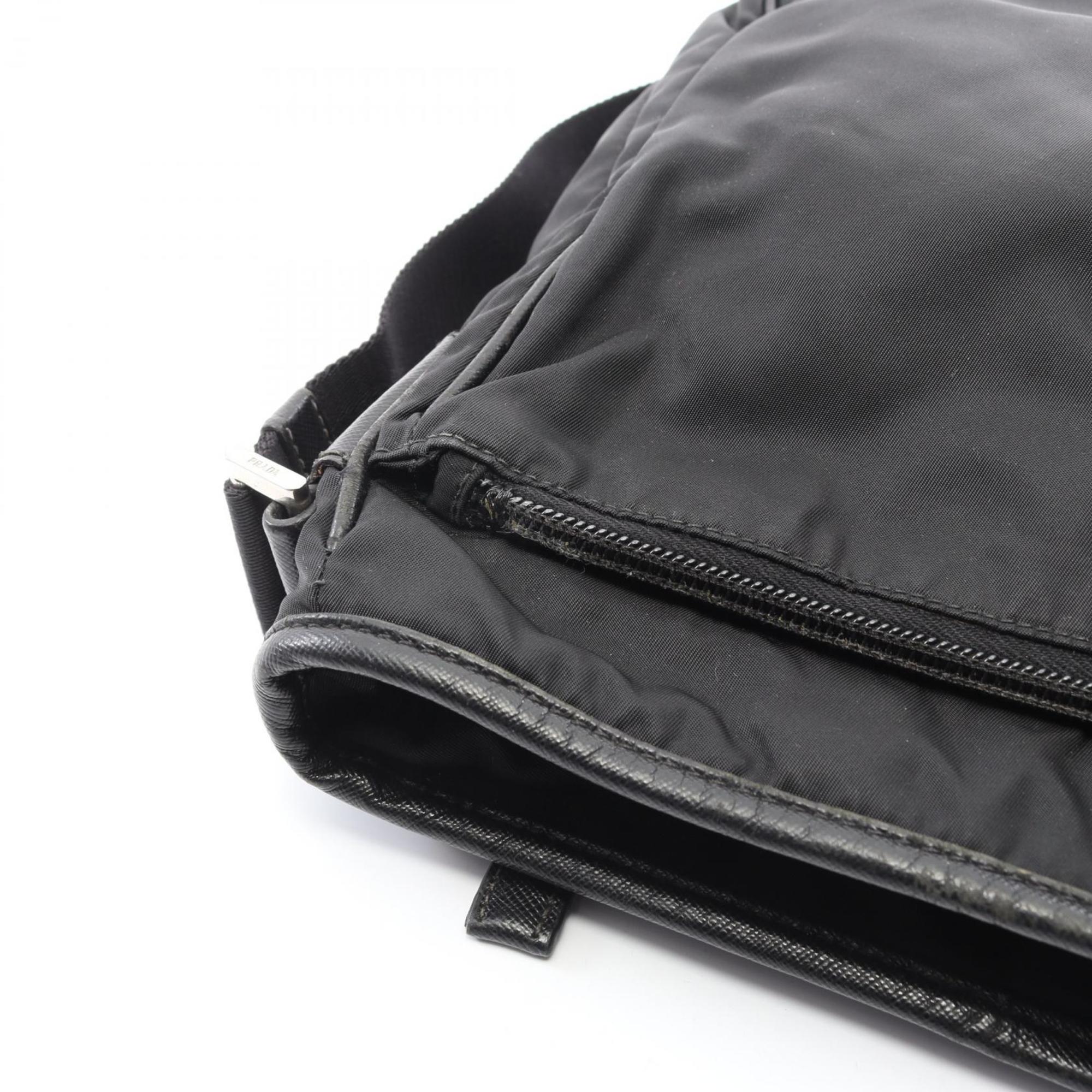 Prada Black Nylon Saffiano Triangle Shoulder Bag (Pre-Owned)