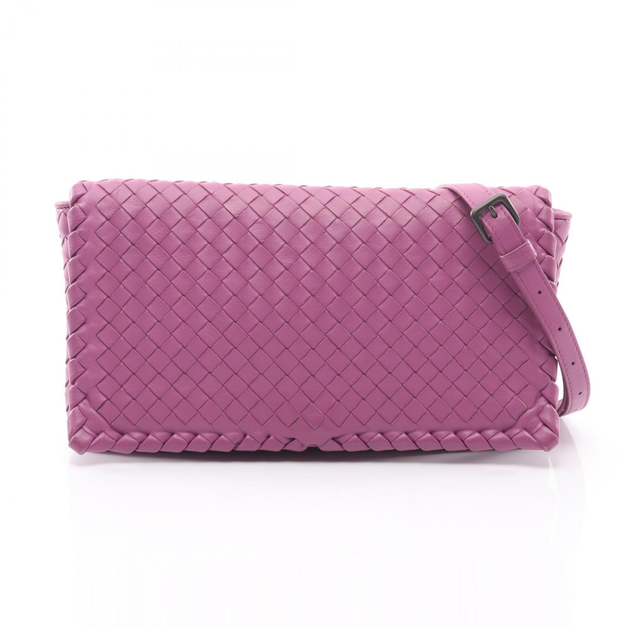 Bottega Veneta Purple Leather Handbag Shoulder Bag (Pre-Owned)