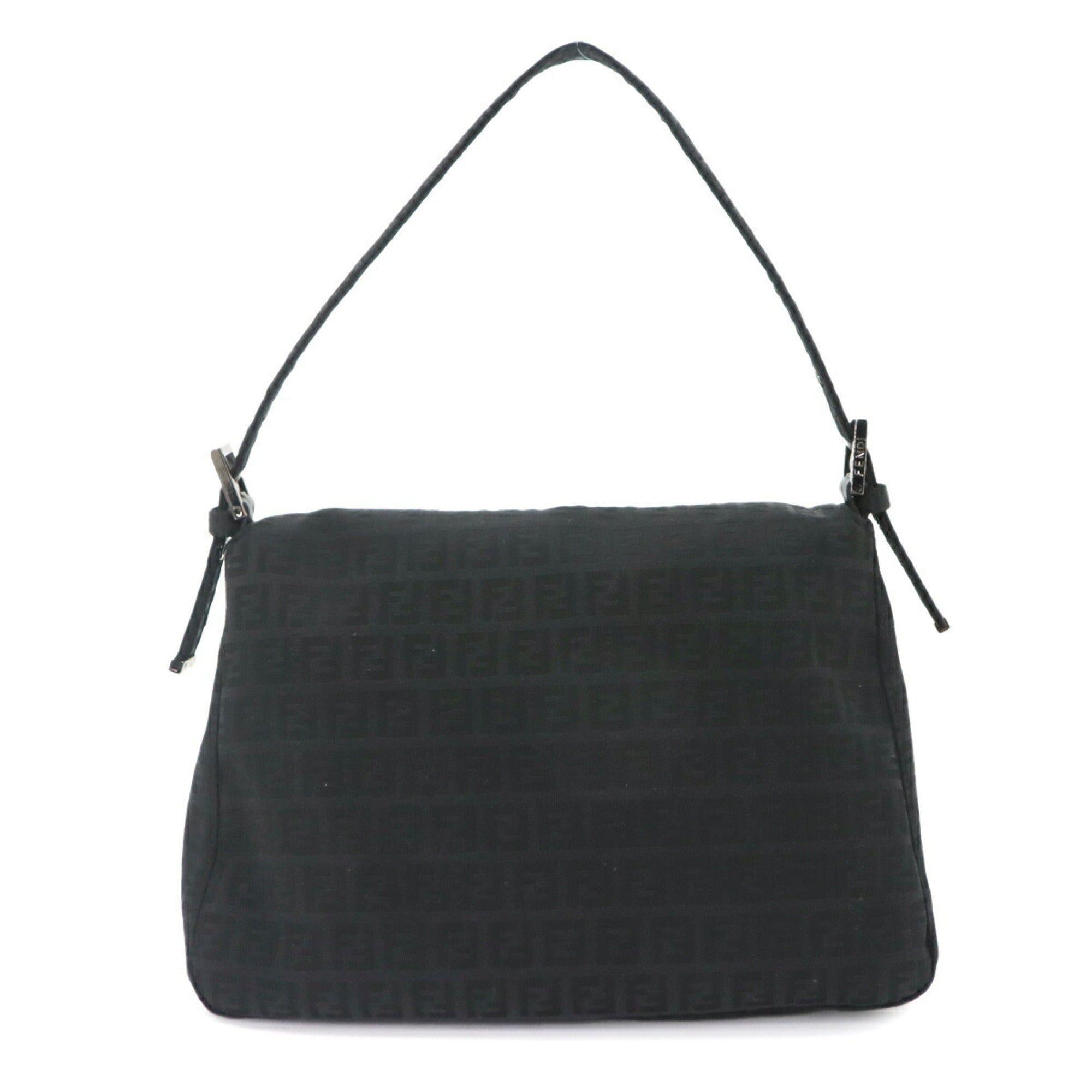 Fendi Black Canvas Leather Shoulder Bag (Pre-Owned)