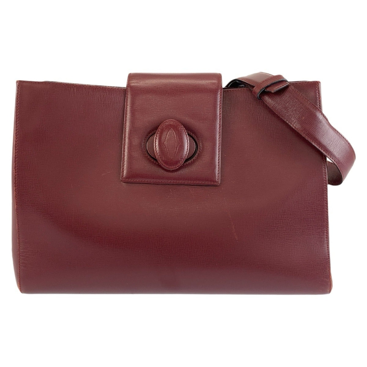 Cartier Bordeaux Wine Red Leather Shoulder Bag (Pre-Owned)