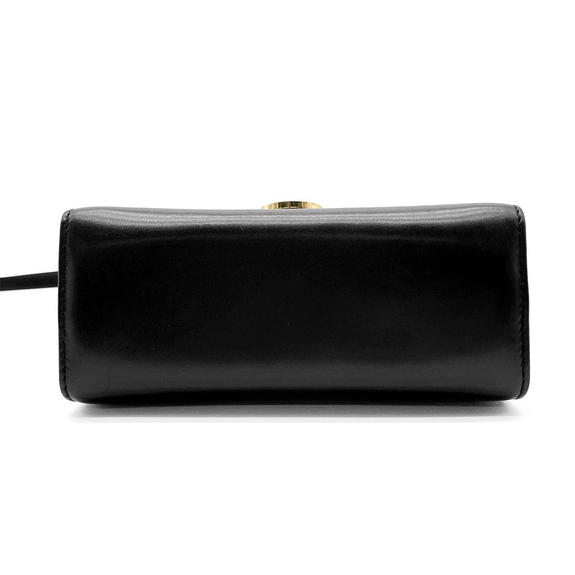 Salvatore Ferragamo Black Leather Shoulder Bag (Pre-Owned)
