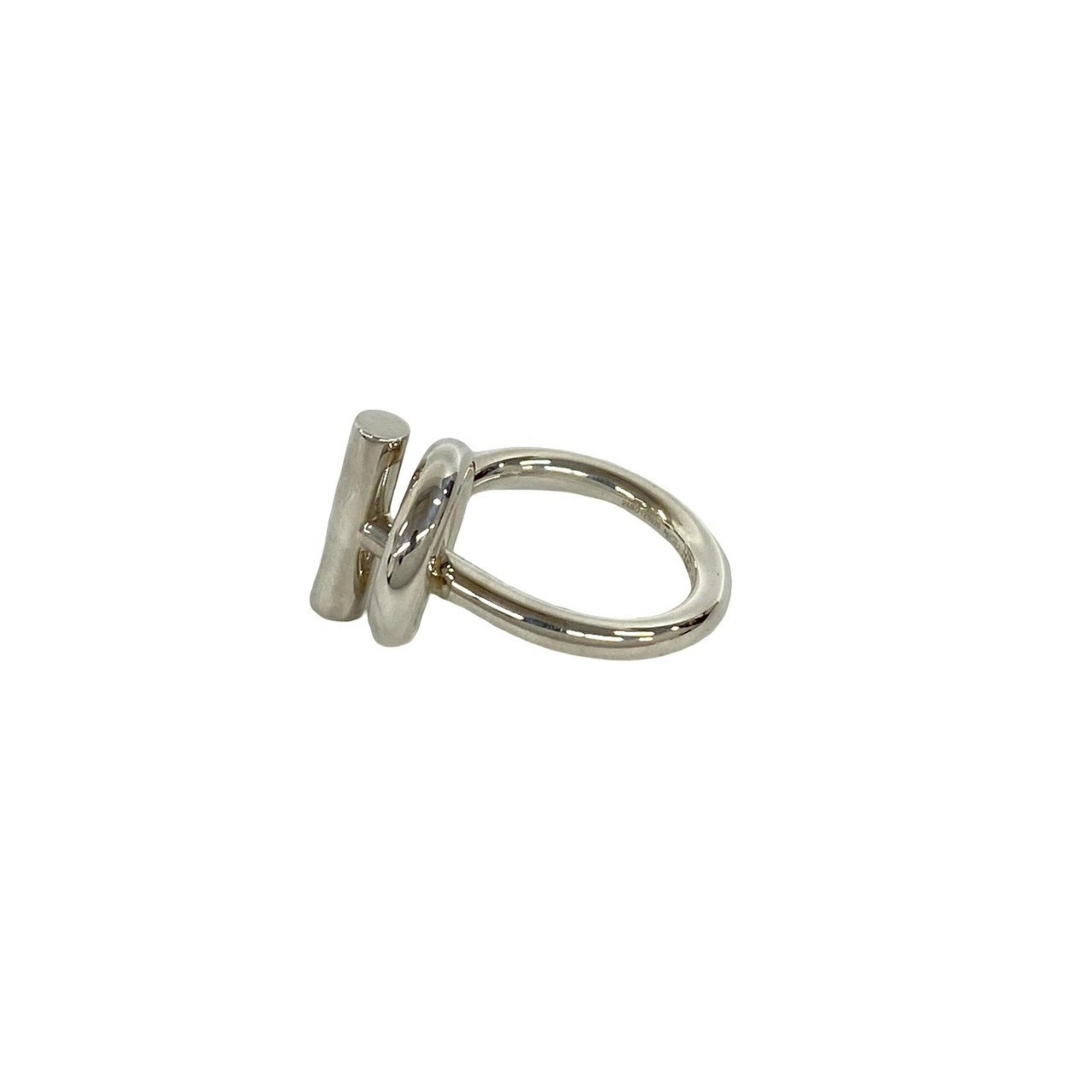 Hermes Silver Silver 925 Band Ring (Pre-Owned)