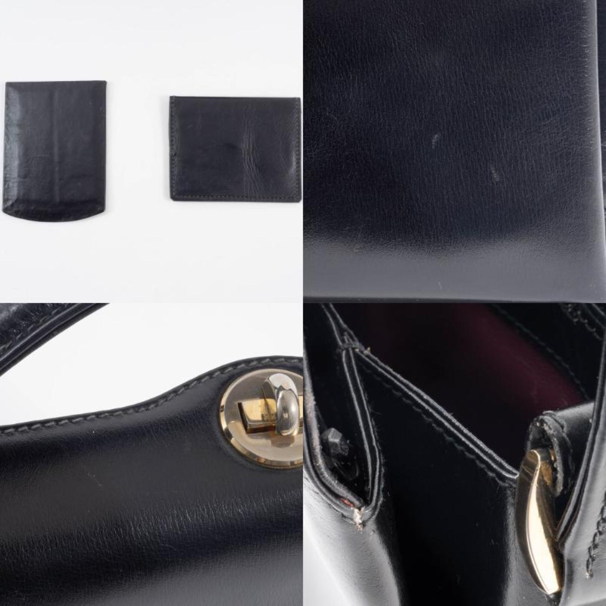 Gucci Black Leather Handbag Shoulder Bag (Pre-Owned)