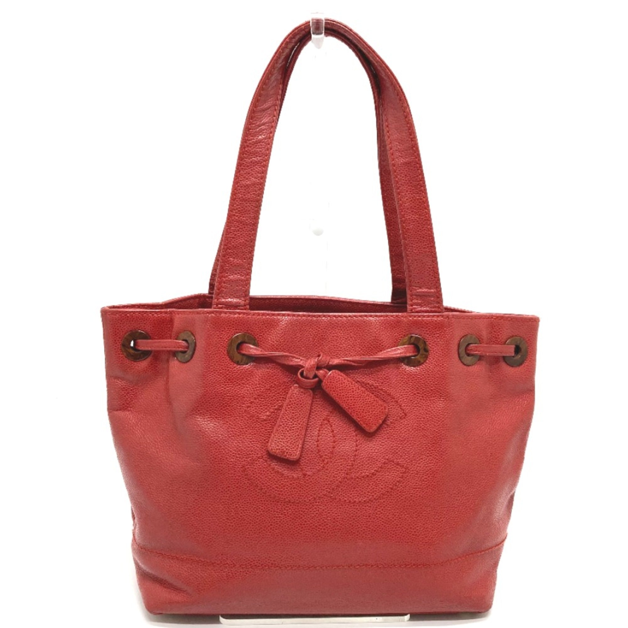Chanel Red Leather Tote Bag (Pre-Owned)