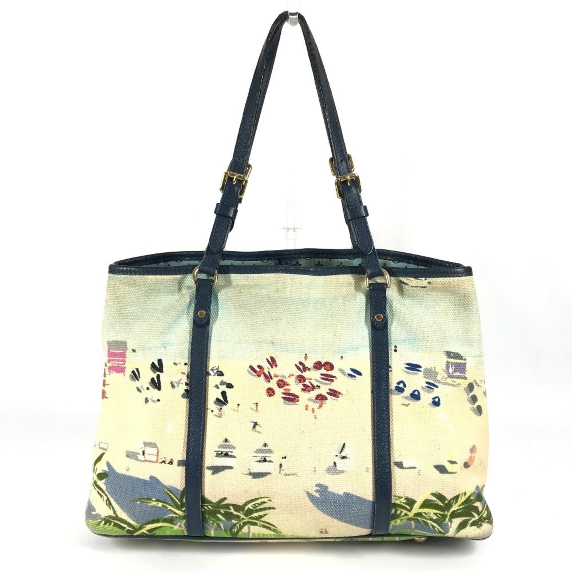 Louis Vuitton Blue Canvas Shoulder Bag Tote Bag (Pre-Owned)