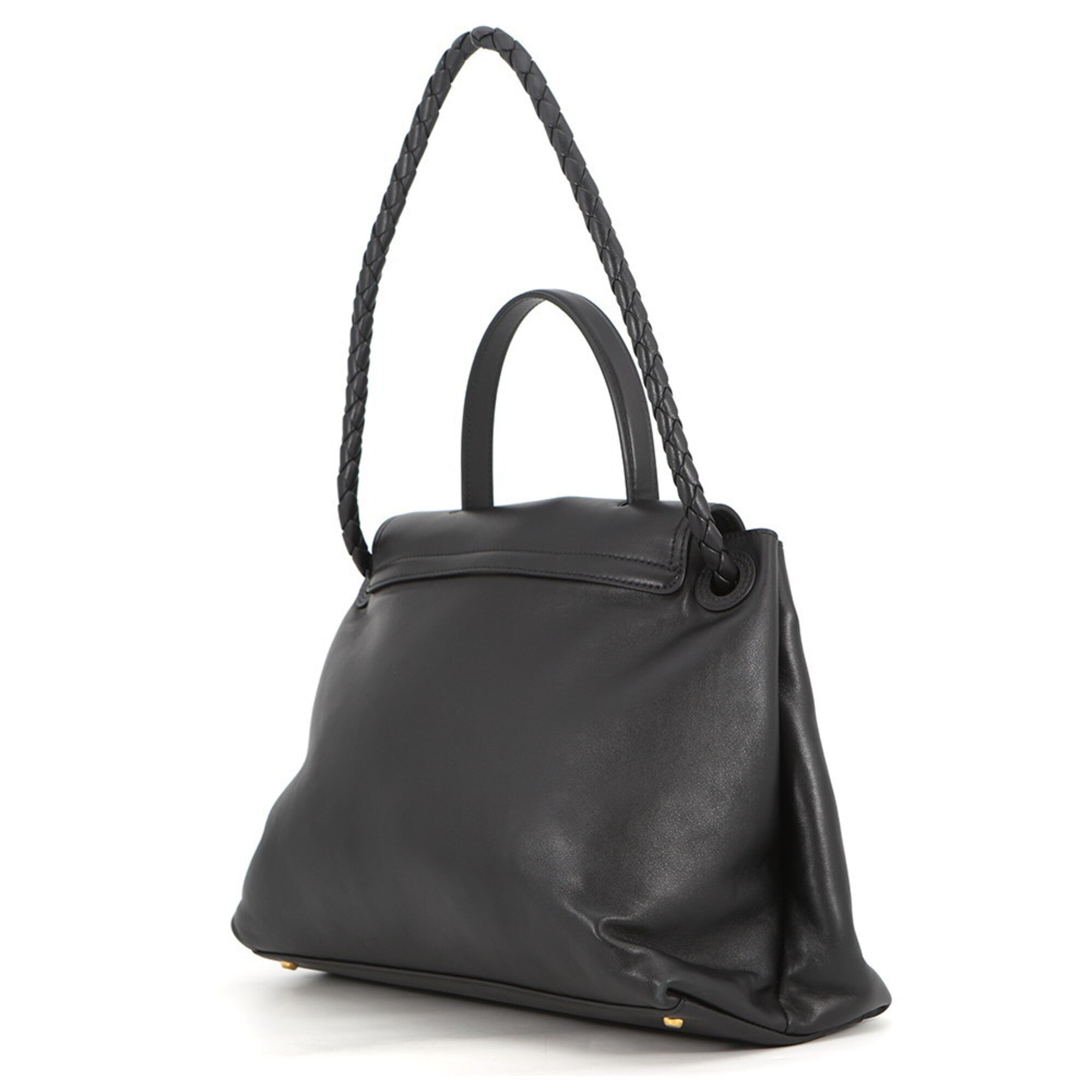 Bottega Veneta Black Leather Handbag (Pre-Owned)