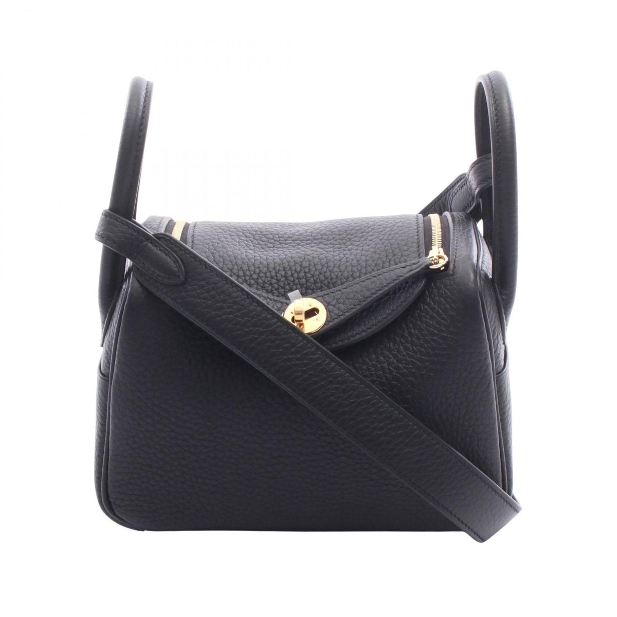 Hermes Black Taurillon Clemence Leather Leather Handbag Shoulder Bag (Pre-Owned)