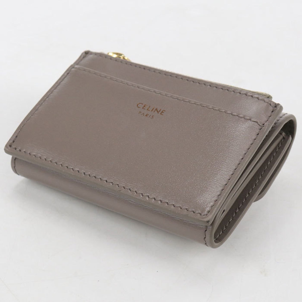 Celine Gray Leather Wallet (Tri-Fold) (Pre-Owned)