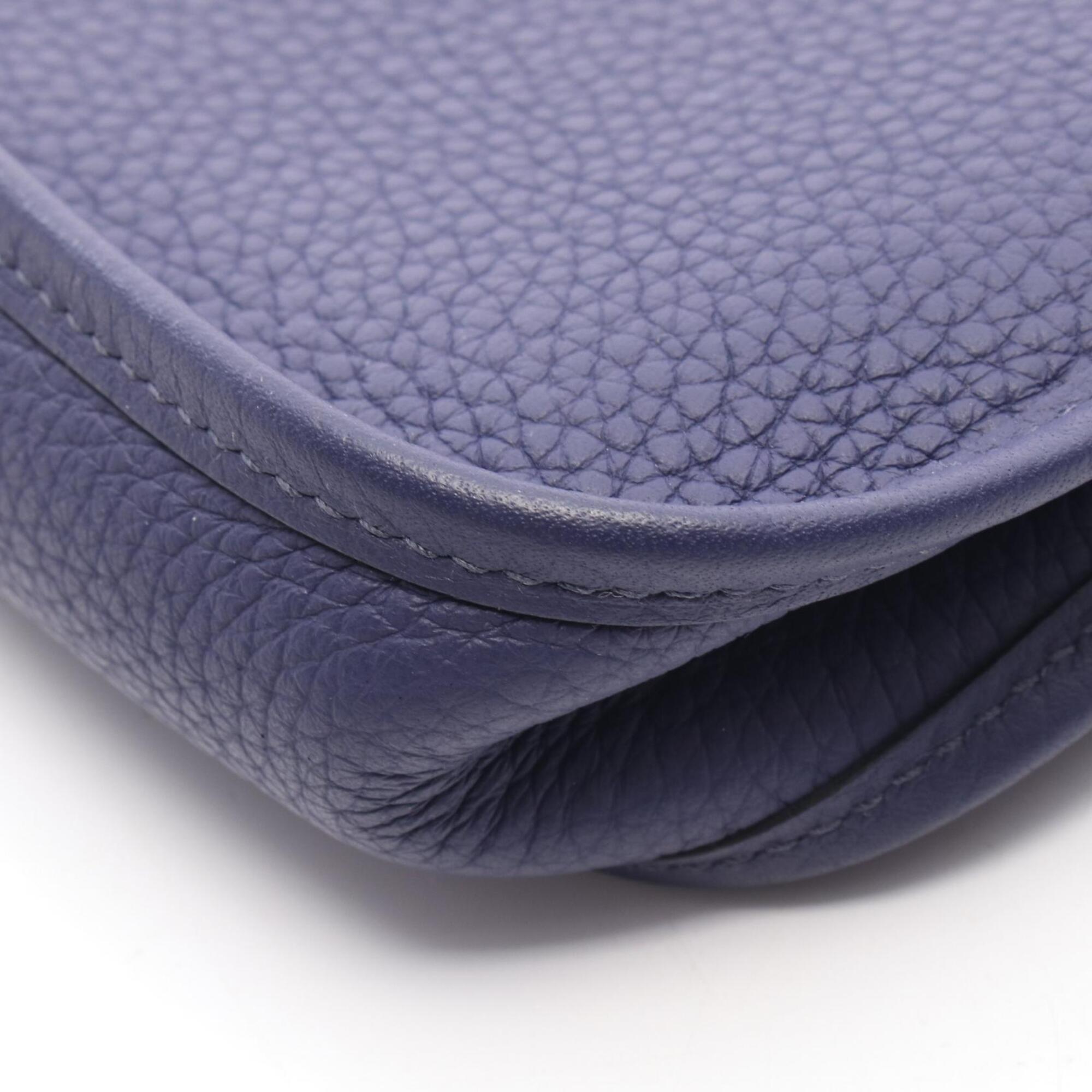 Hermes Iris Navy Taurillon Clemence Leather Handbag Shoulder Bag (Pre-Owned)