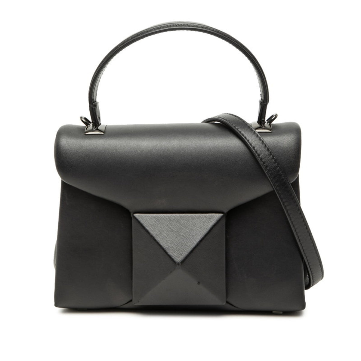 Valentino Black Leather Handbag Shoulder Bag (Pre-Owned)