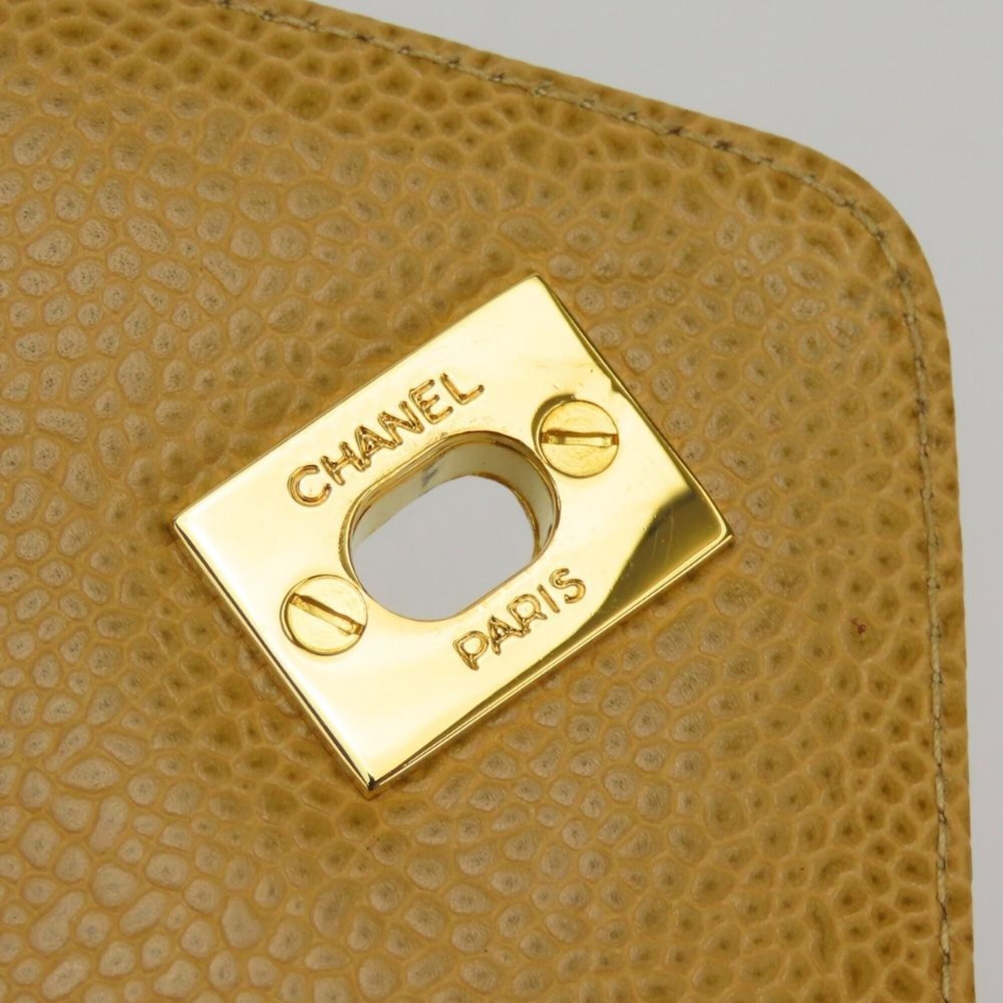 Chanel Beige Gold Grained Calfskin Shoulder Bag (Pre-Owned)