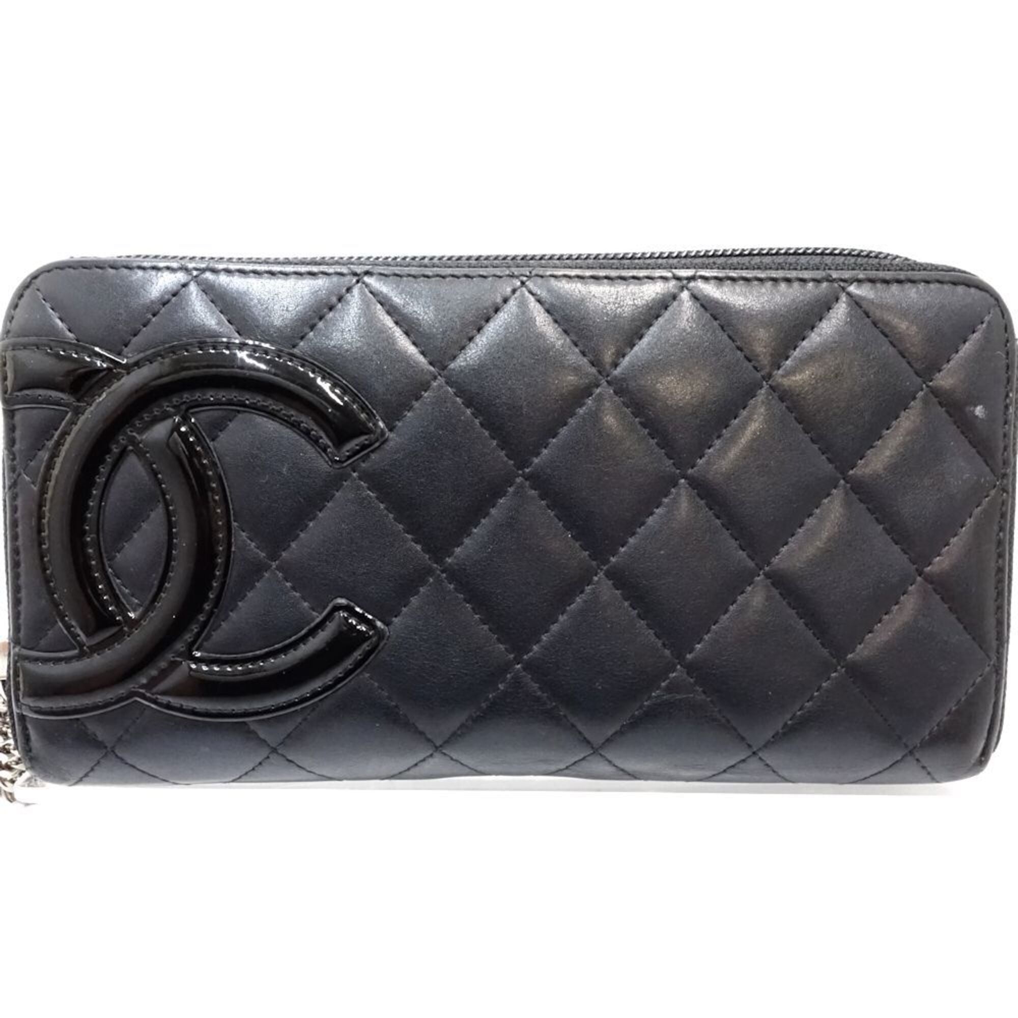 Chanel Black Leather Coin Purse/Coin Case (Pre-Owned)