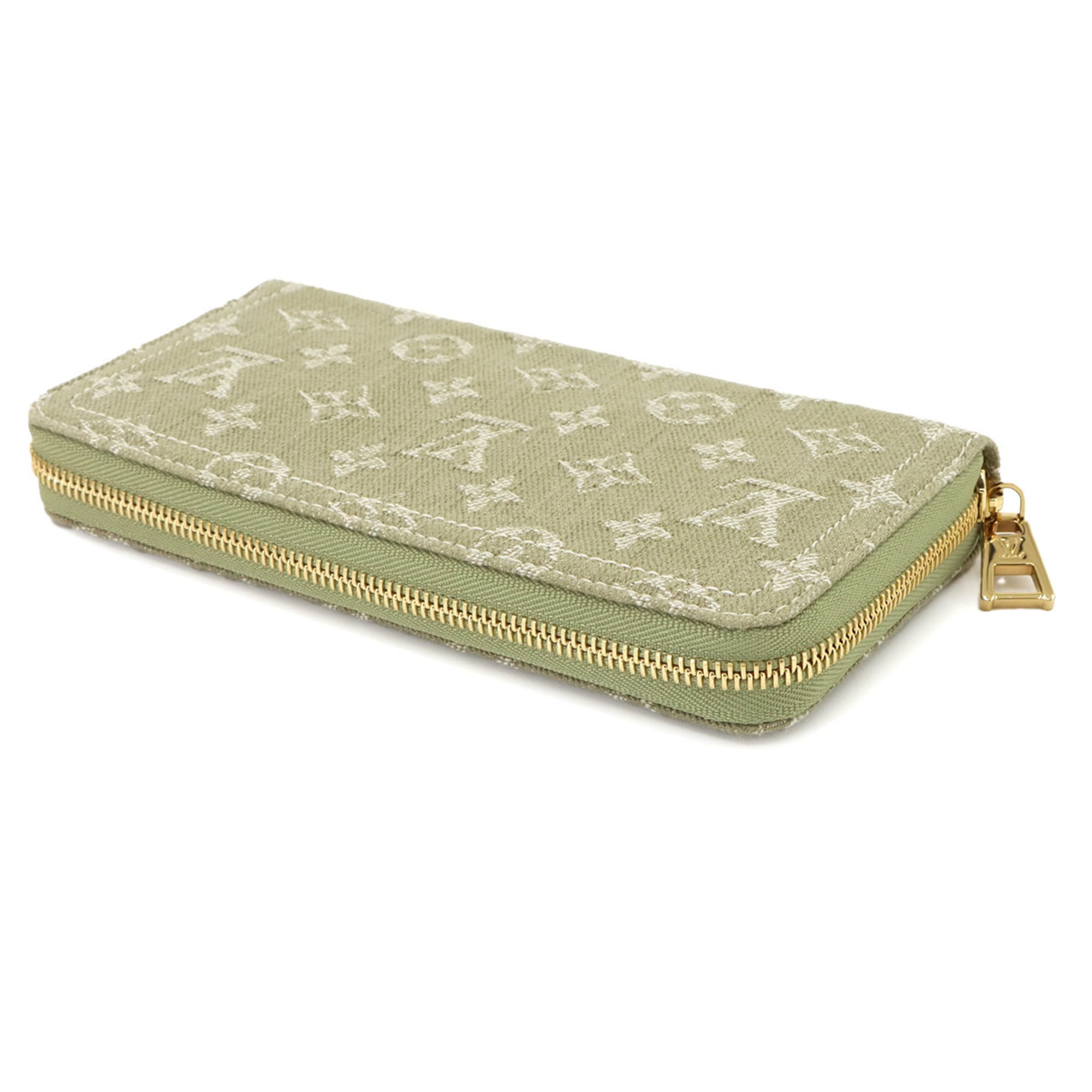 Louis Vuitton Khaki Monogram Denim Long Wallet (Bi-Fold) (Pre-Owned)