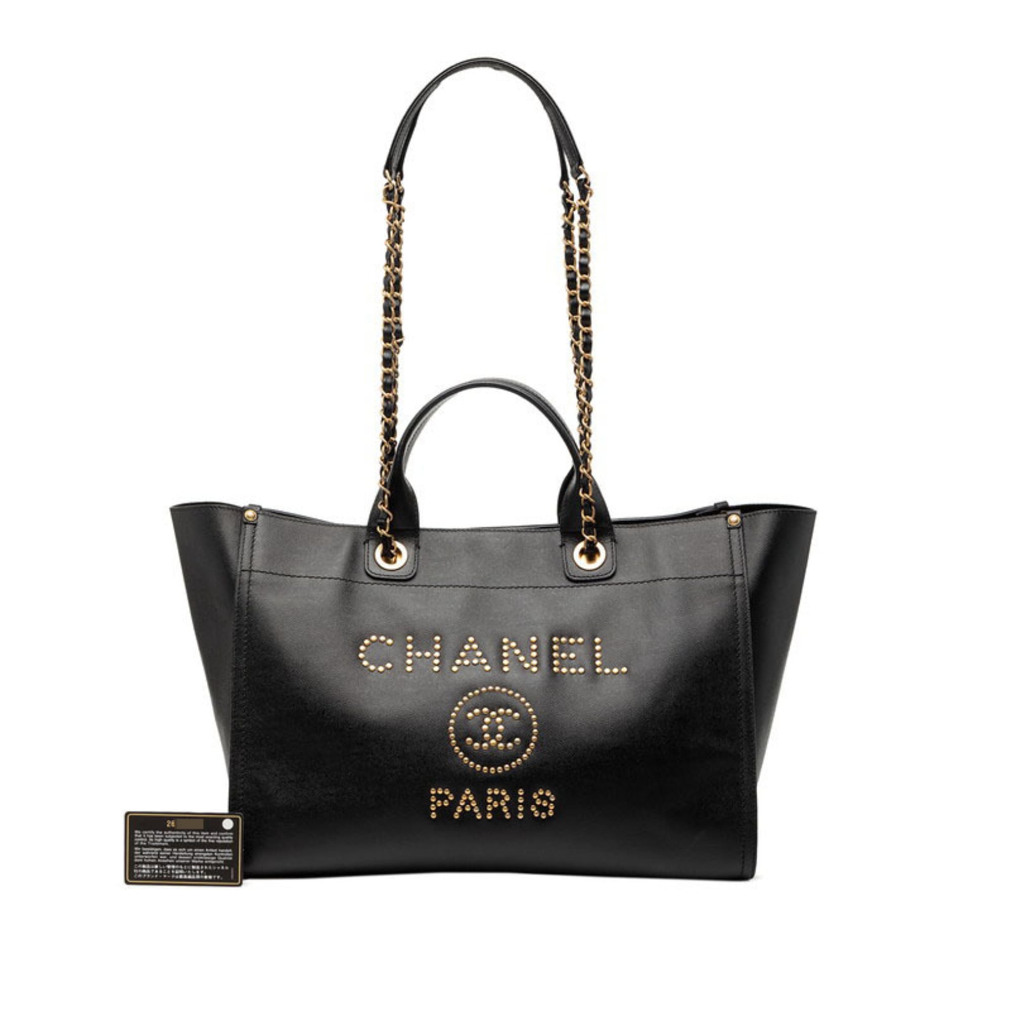 Chanel Black Grained Calfskin Shoulder Bag Tote Bag (Pre-Owned)