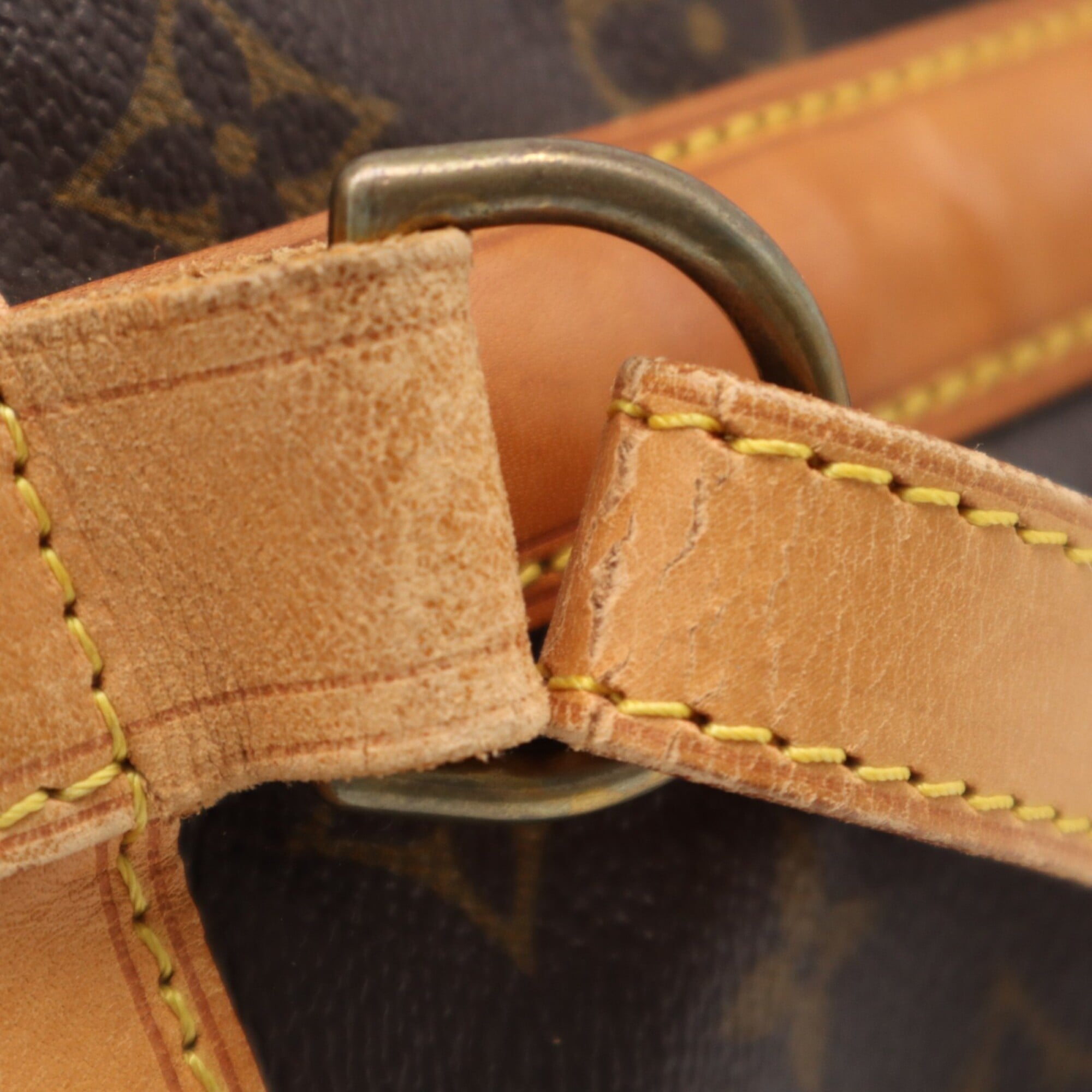Louis Vuitton Beige Brown Coated Canvas Leather Pouch Shoulder Bag (Pre-Owned)