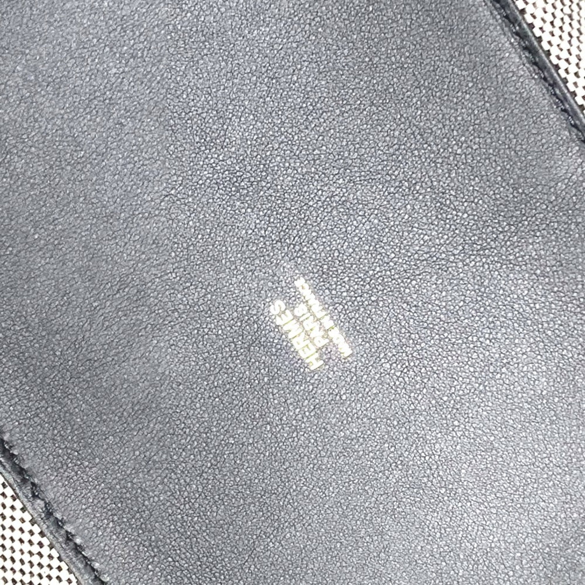 Hermes Black Gray White Canvas Swift Leather Handbag Tote Bag (Pre-Owned)