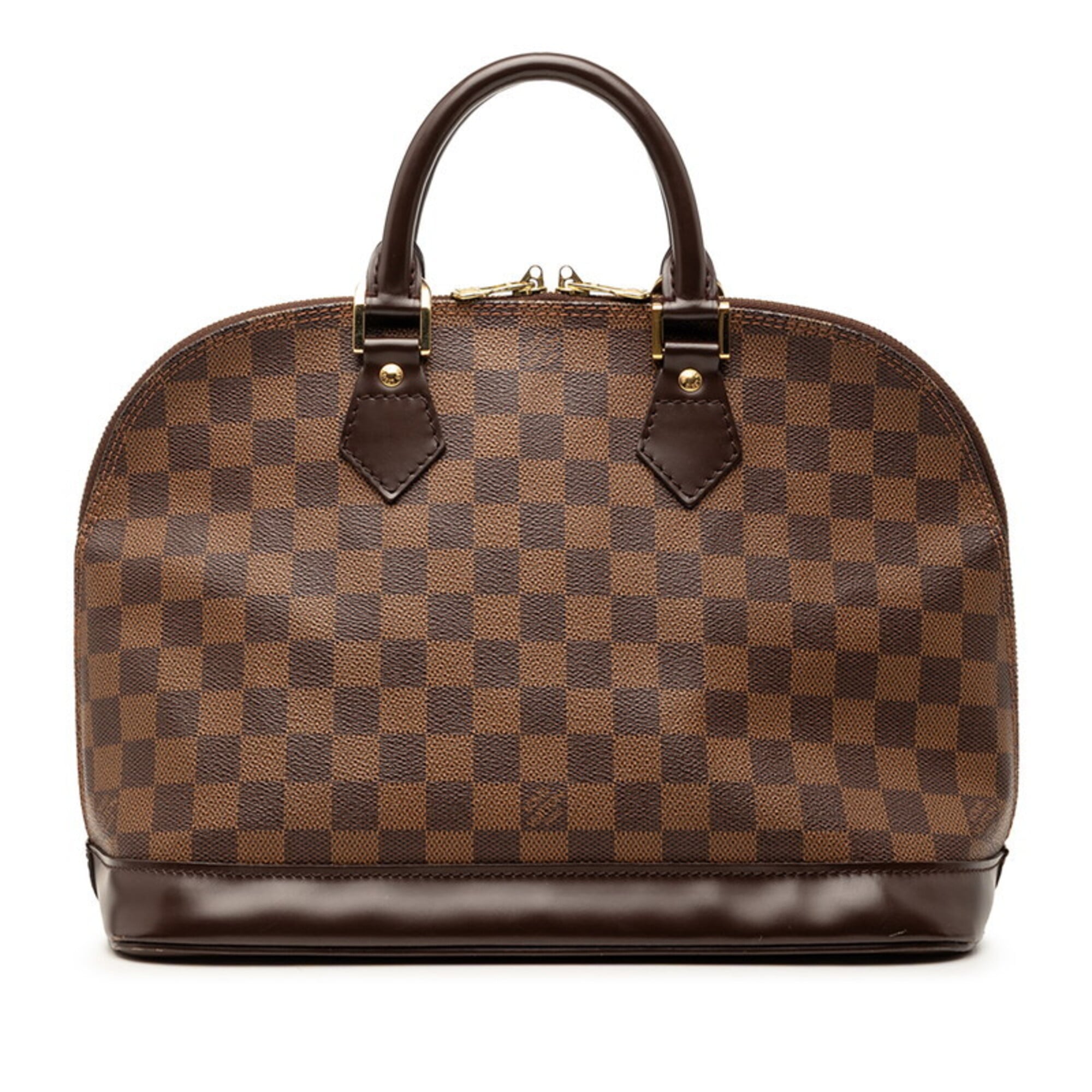 Louis Vuitton Damier Brown Damier Canvas Leather Handbag (Pre-Owned)