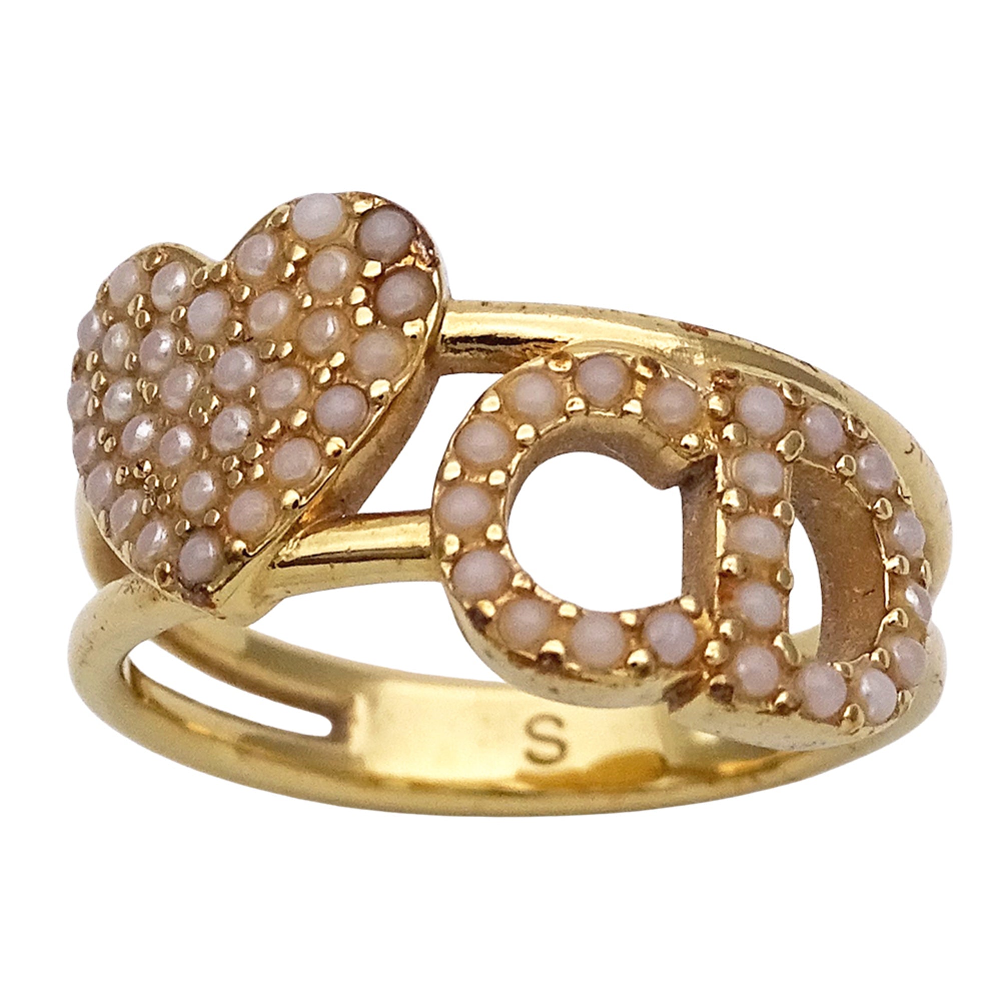 Christian Dior Gold Gold Plating Band Ring (Pre-Owned)