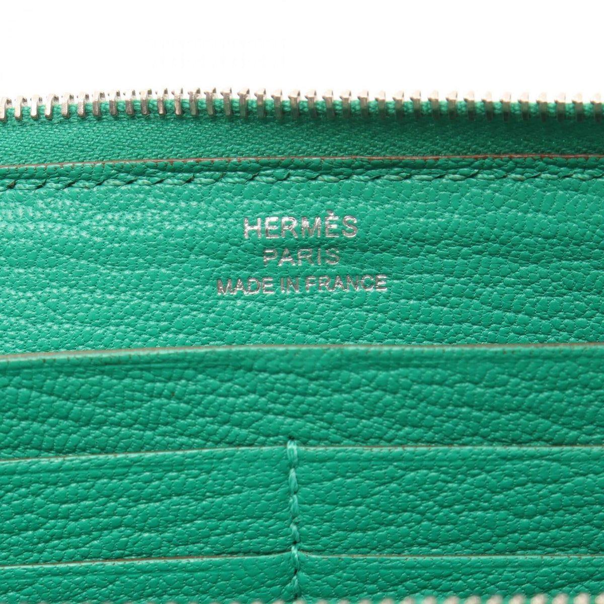 Hermes Green Mint Green Chevre Leather Long Wallet (Bi-Fold) (Pre-Owned)