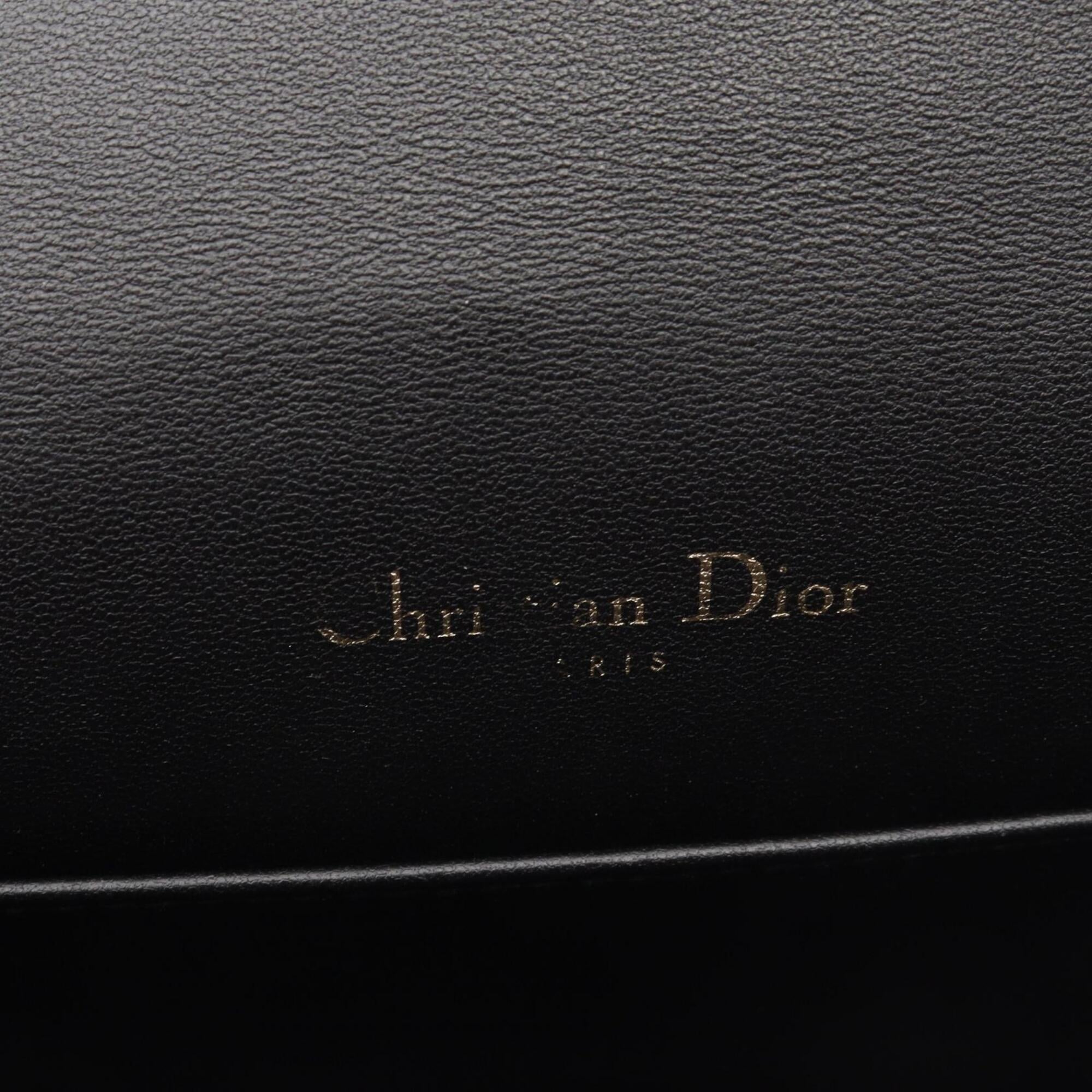 Christian Dior Black Leather Handbag Pouch Shoulder Bag (Pre-Owned)
