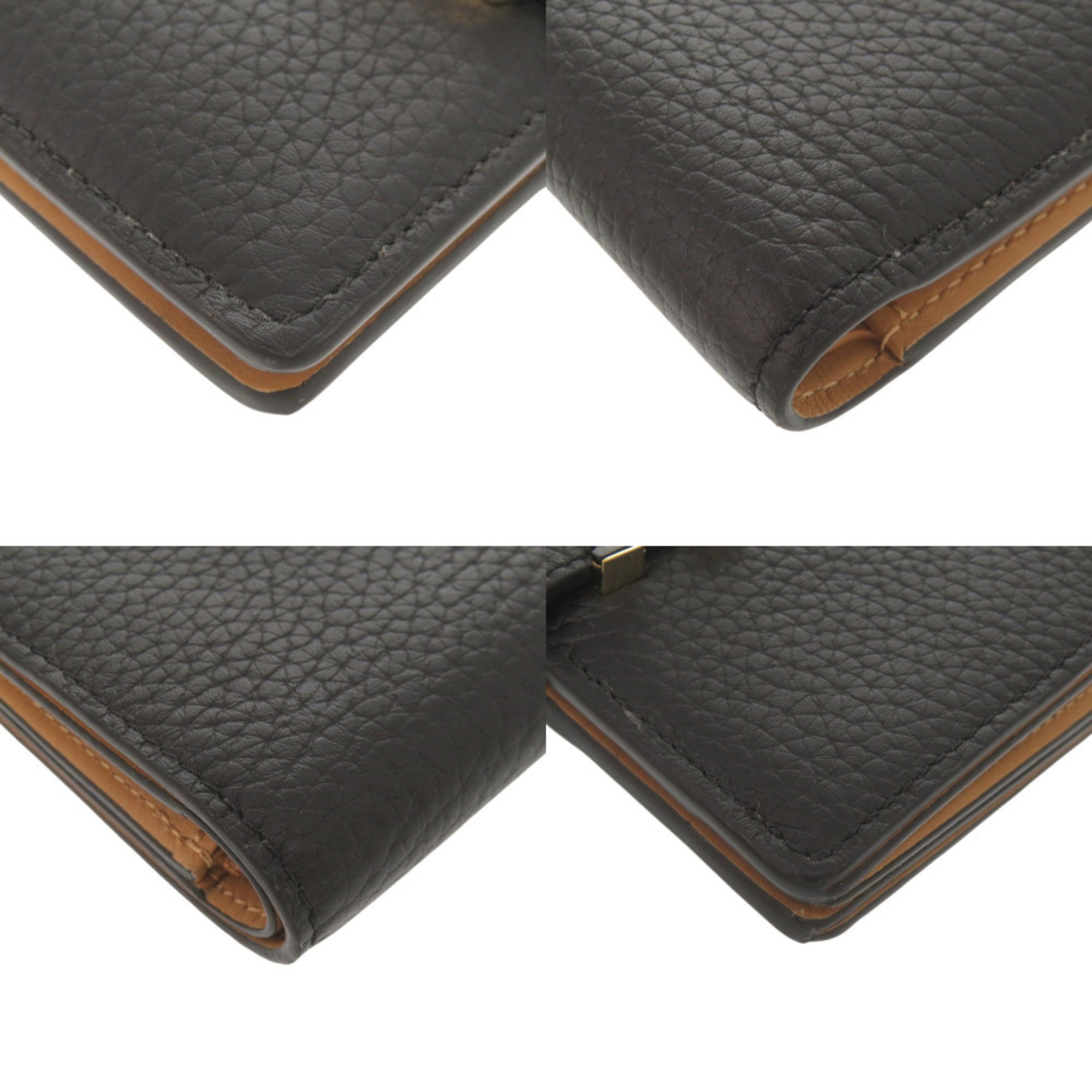 Louis Vuitton Noir Leather Wallet (Bi-Fold) (Pre-Owned)