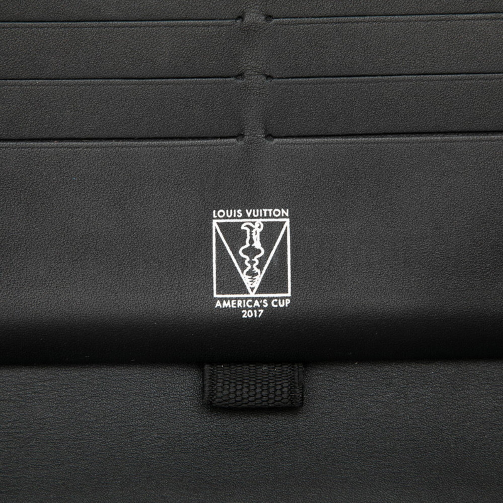 Louis Vuitton Damier Cobalt Black Multi-Color Pvc Leather Long Wallet (Bi-Fold) (Pre-Owned)