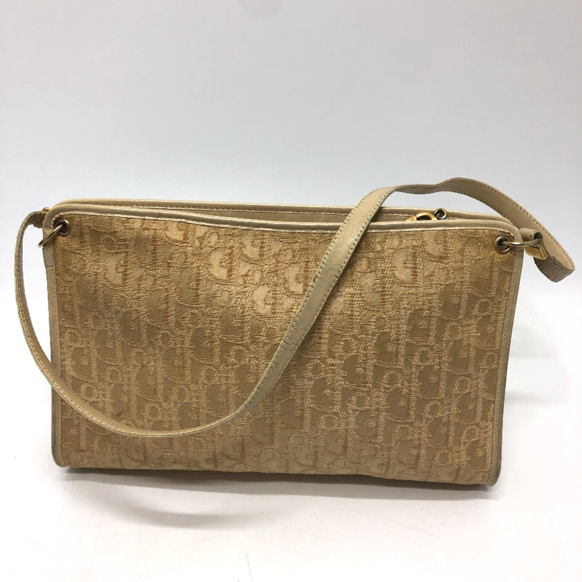 Christian Dior Beige Cloth Shoulder Bag (Pre-Owned)
