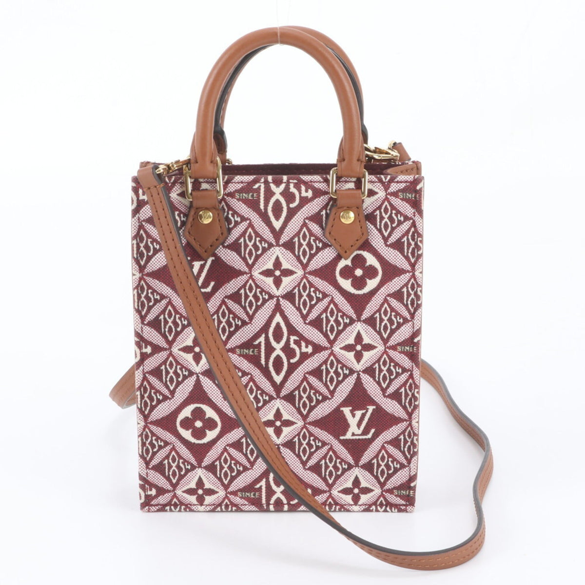 Louis Vuitton Bordeaux Leather Canvas Shoulder Bag (Pre-Owned)