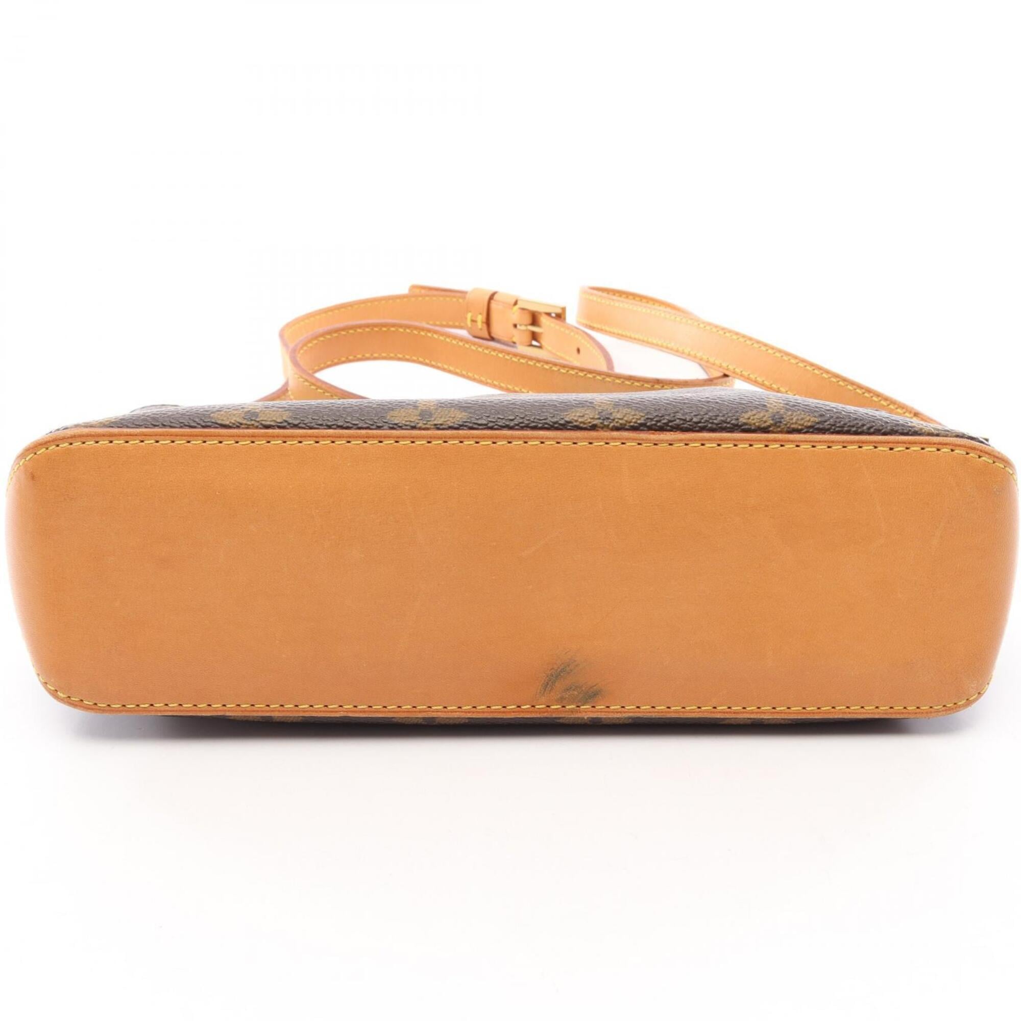 Louis Vuitton Brown Coated Canvas Leather Handbag Shoulder Bag (Pre-Owned)