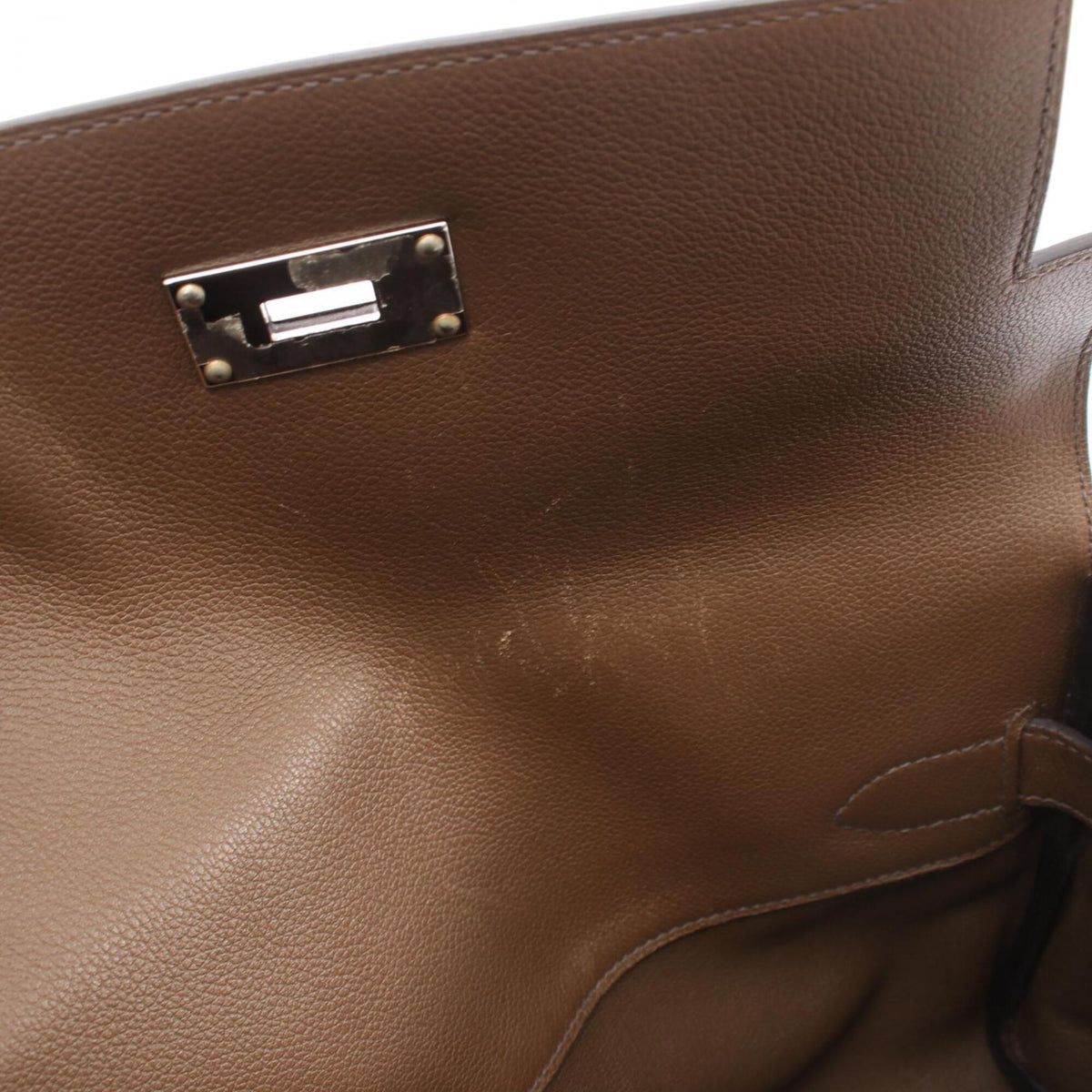 Hermes Brown Evercalf Leather Shoulder Bag (Pre-Owned)