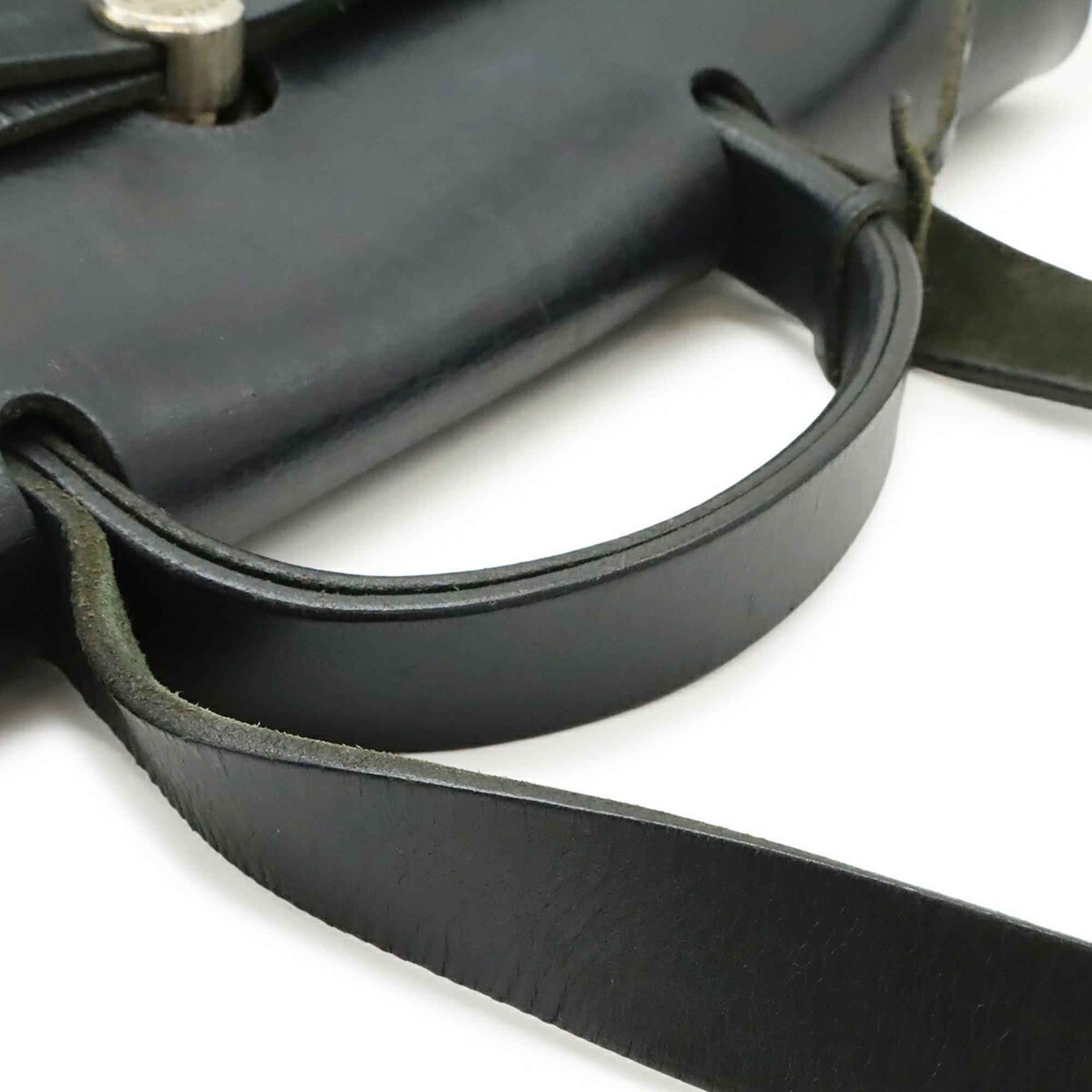 Hermes Black Canvas Handbag Shoulder Bag (Pre-Owned)