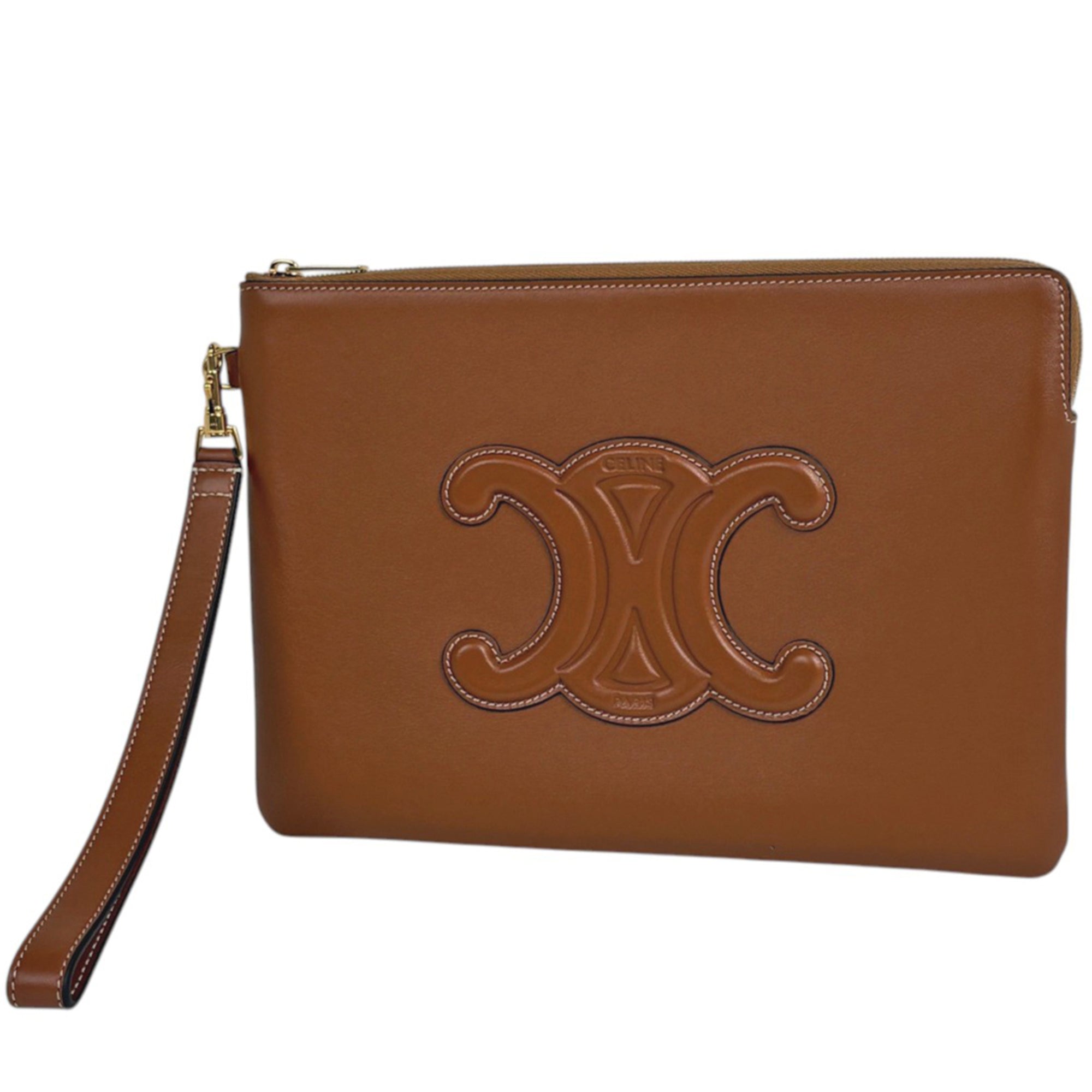 Celine Brown Leather Clutch Bag (Pre-Owned)