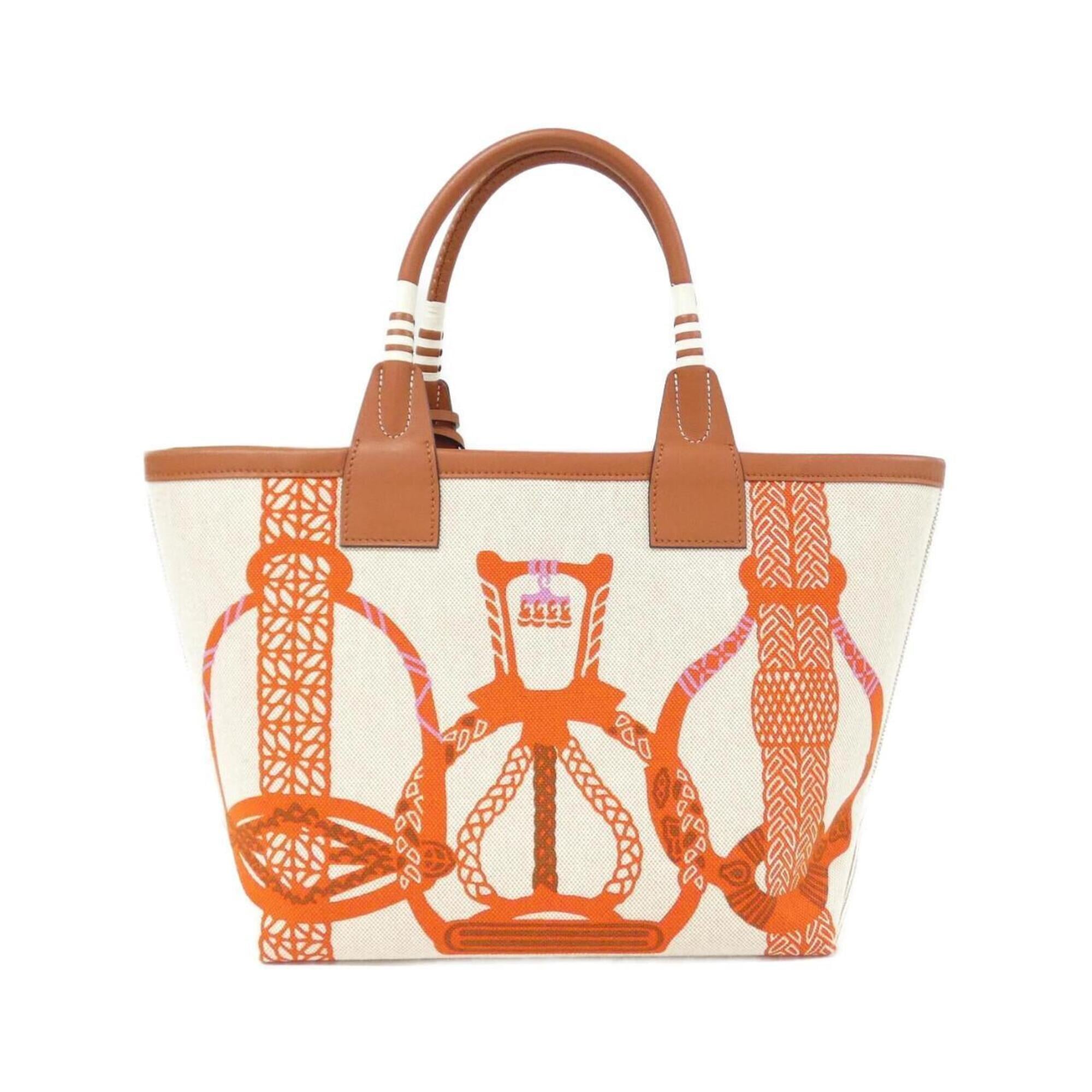 Hermes Beige Capucine Ecru Red Color Swift Leather Handbag (Pre-Owned)