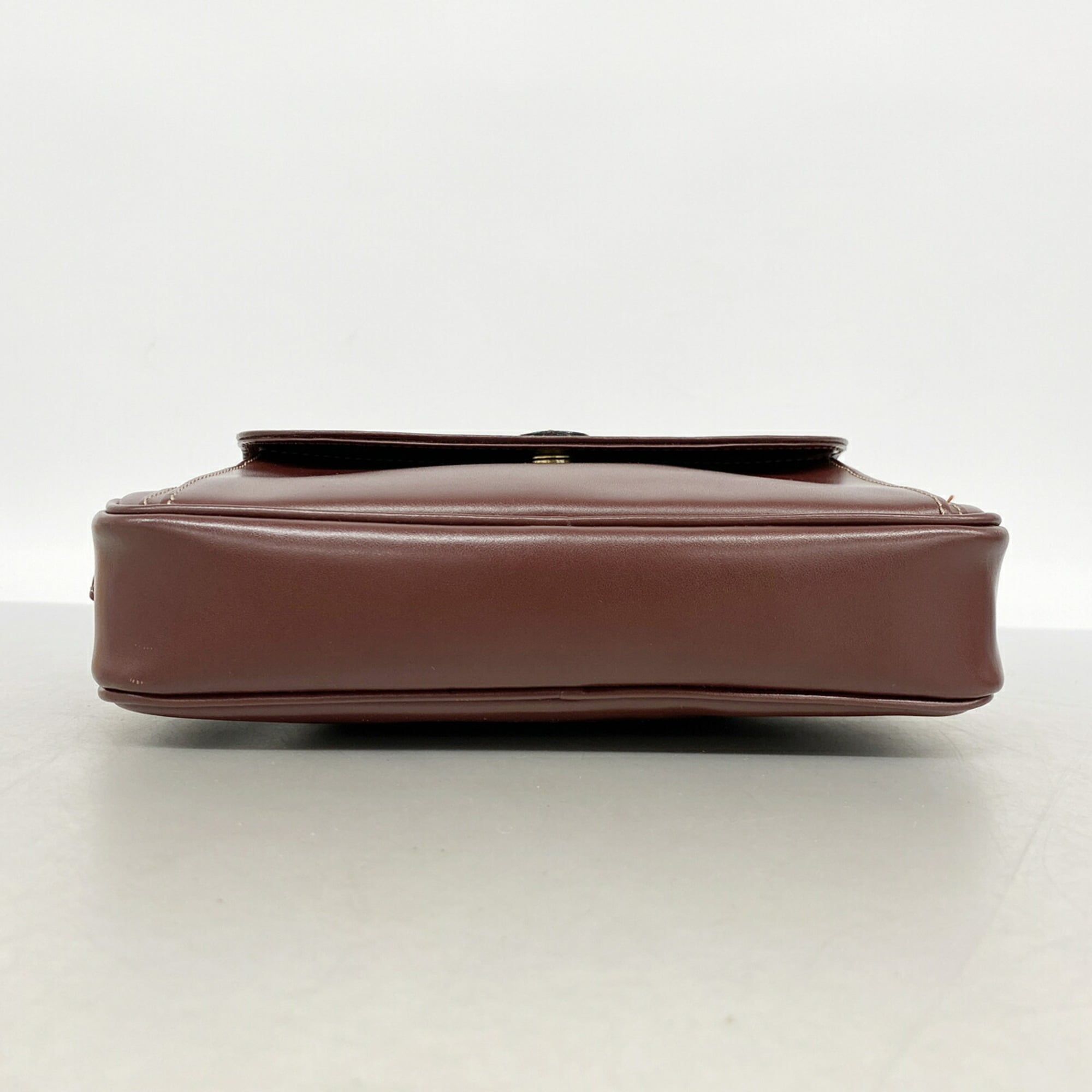 Cartier Bordeaux Leather Shoulder Bag (Pre-Owned)