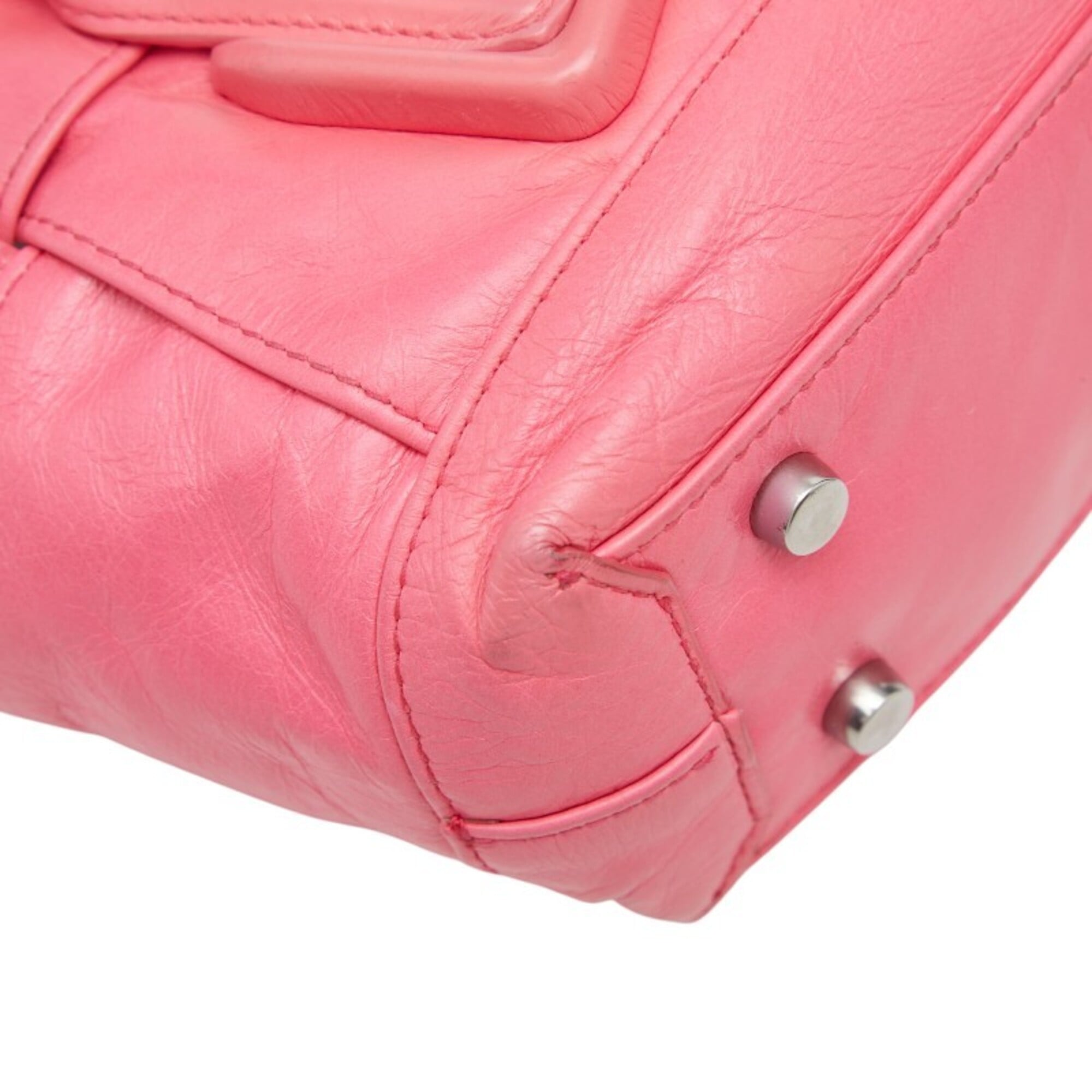 Bottega Veneta Pink Leather Handbag Shoulder Bag (Pre-Owned)