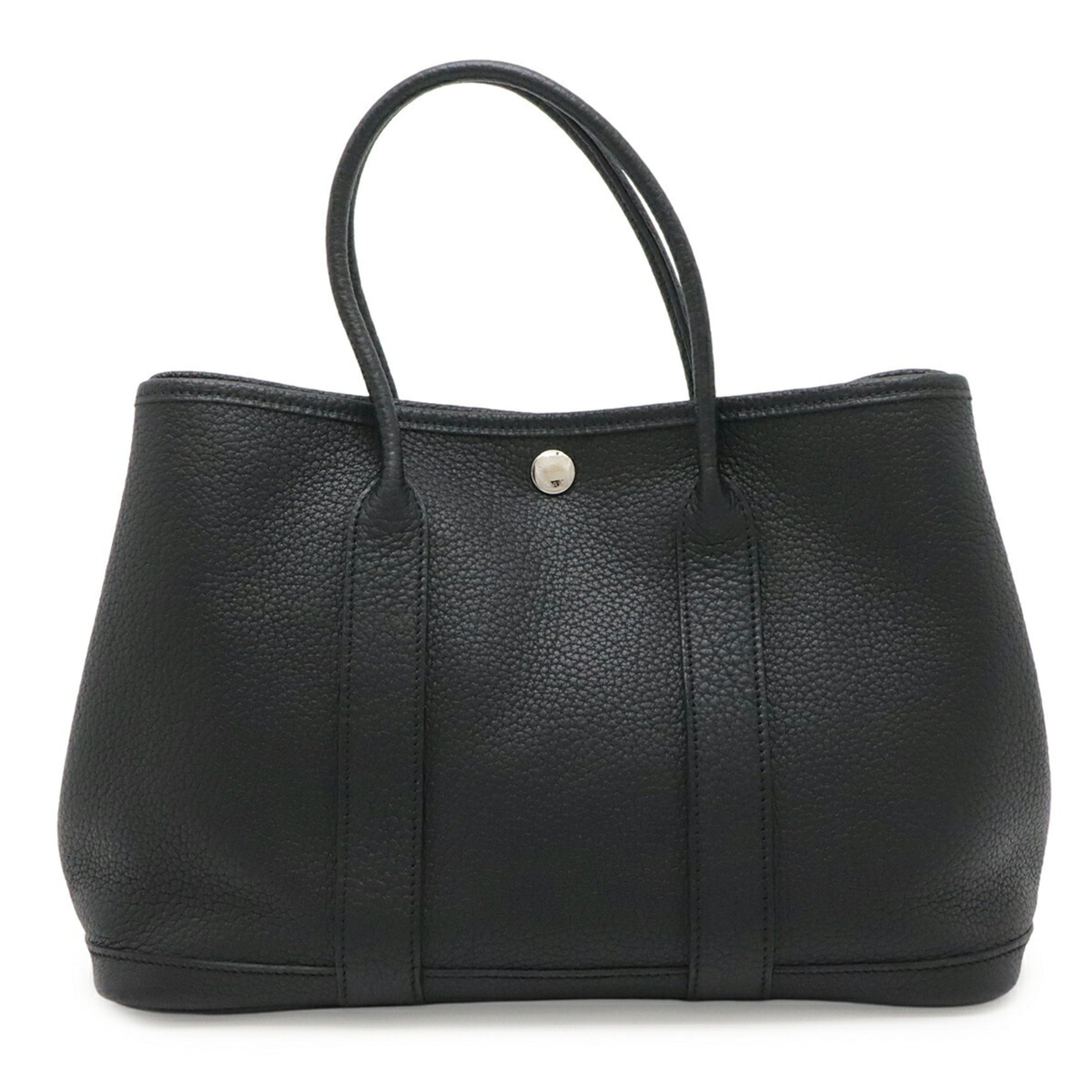 Hermes Black Negonda Leather Handbag Tote Bag (Pre-Owned)